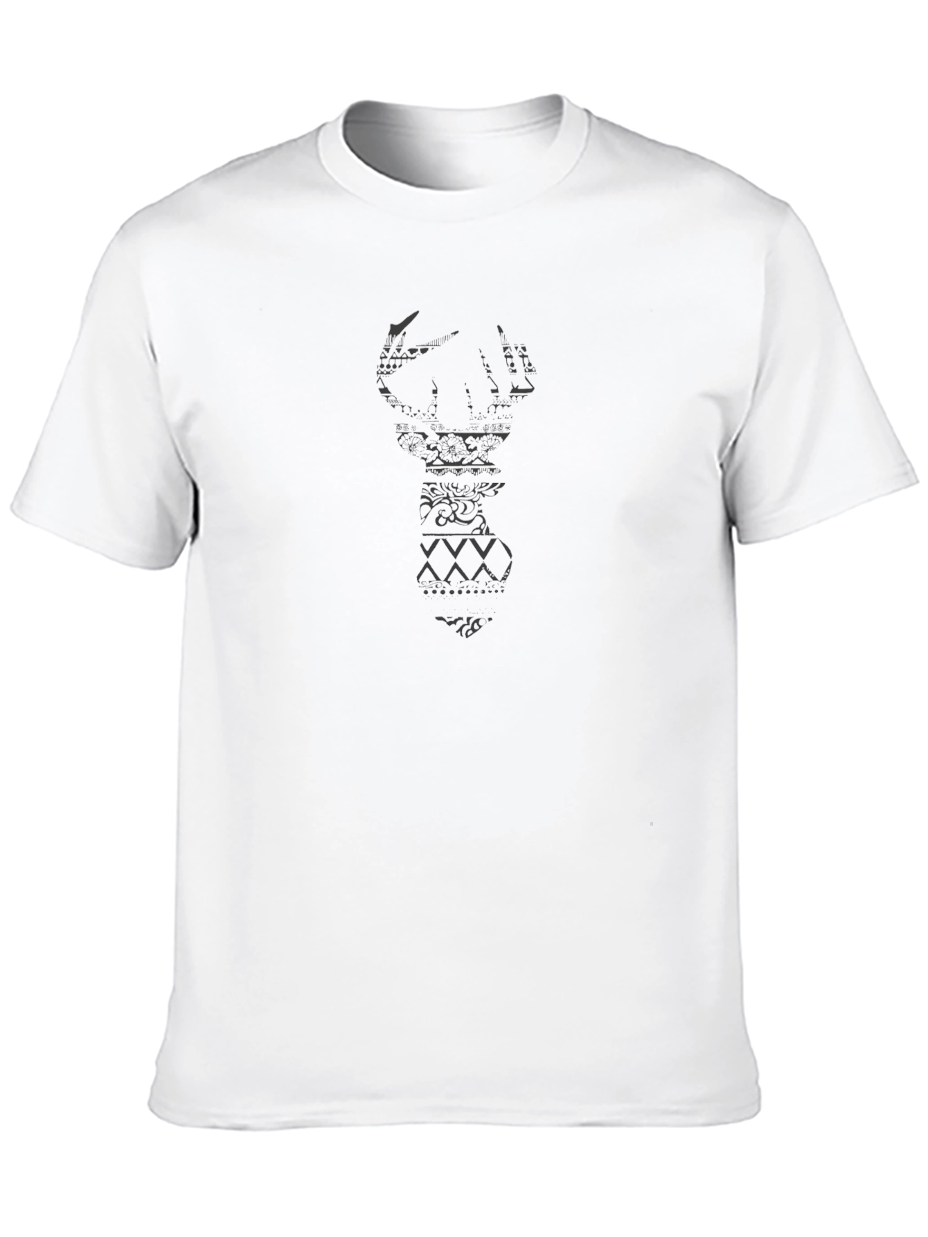 Mens Black Graphic Print Tee - Unique Design