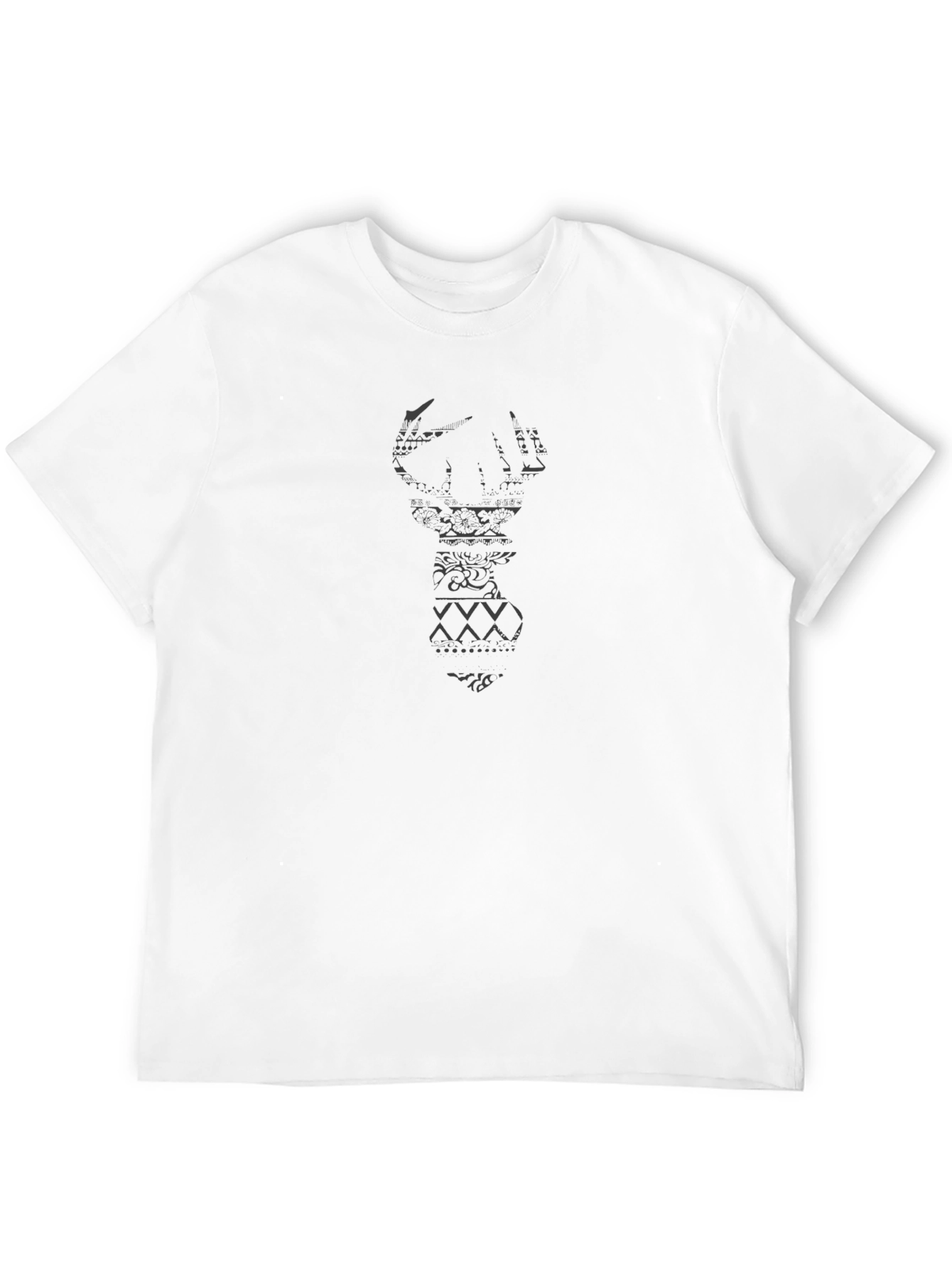 Mens Black Graphic Print Tee - Unique Design