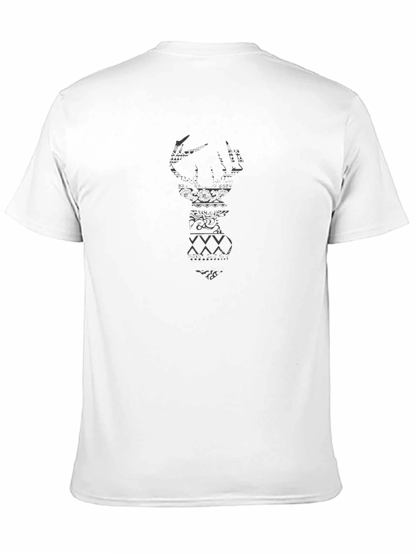 Mens Black Graphic Print Tee - Unique Design
