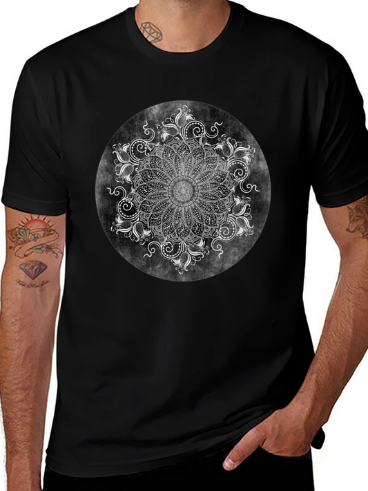 Boho Mandala Graphic Black Tee