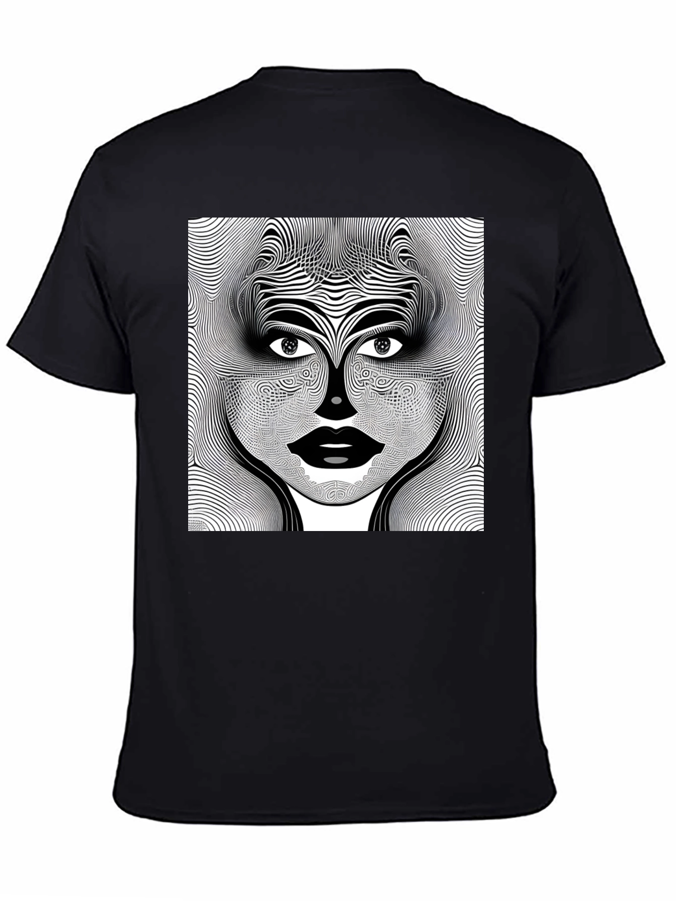 Abstract Face Graphic Print Crew Neck T-Shirt
