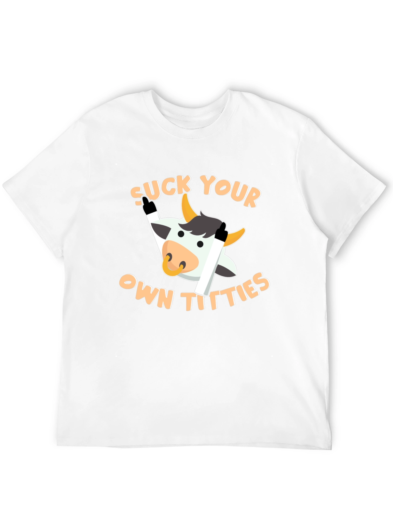 Funny Cow Graphic T-Shirt - Suck Your Own Titties