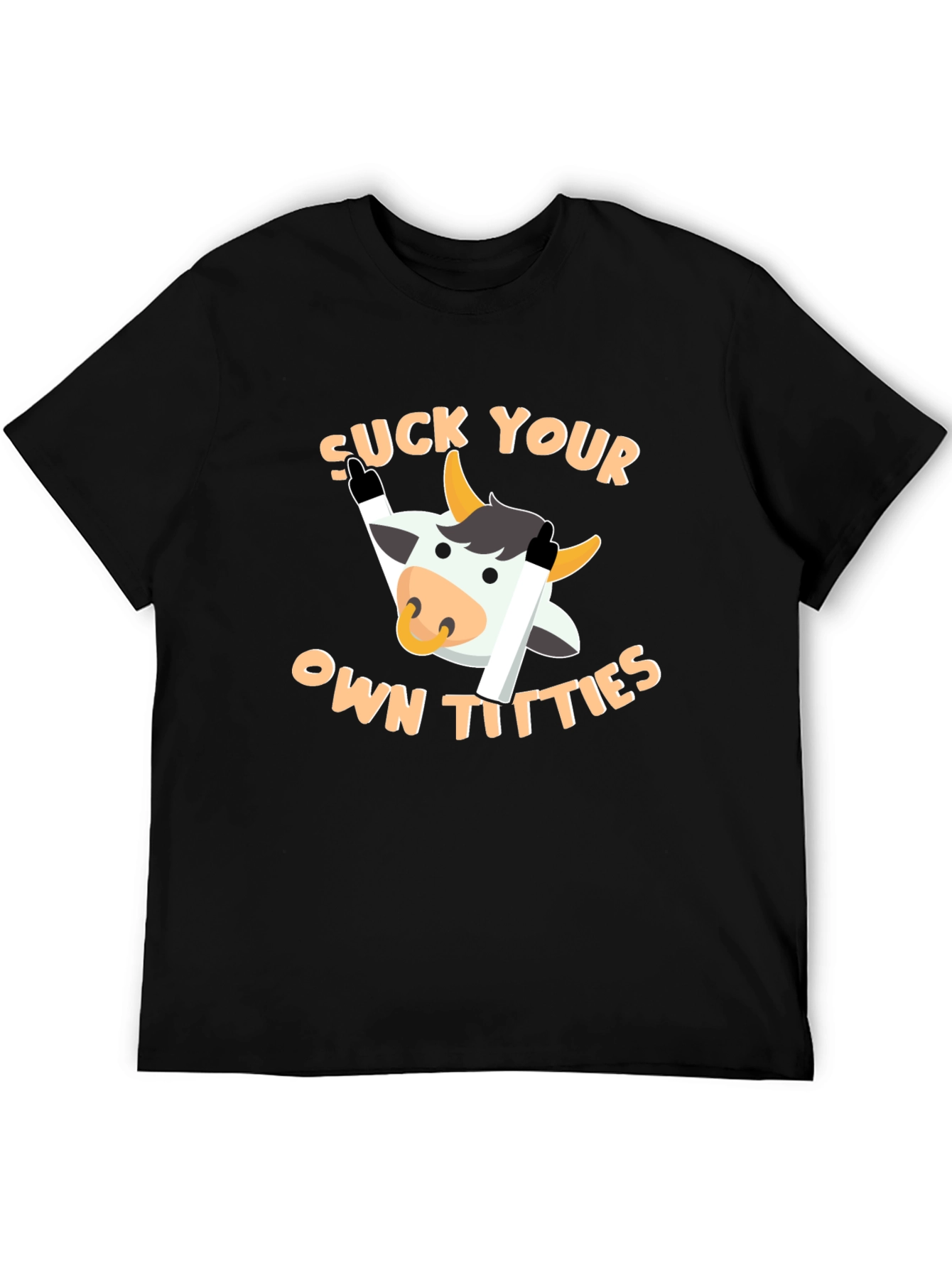 Funny Cow Graphic T-Shirt - Suck Your Own Titties