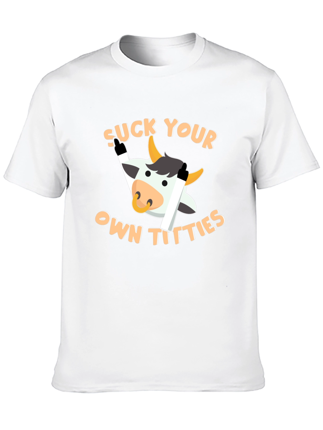 Funny Cow Graphic T-Shirt - Suck Your Own Titties