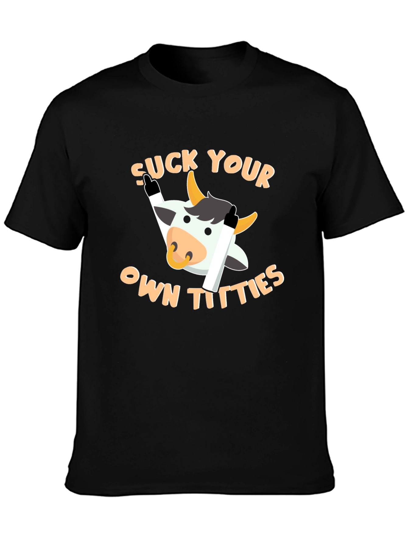 Funny Cow Graphic T-Shirt - Suck Your Own Titties