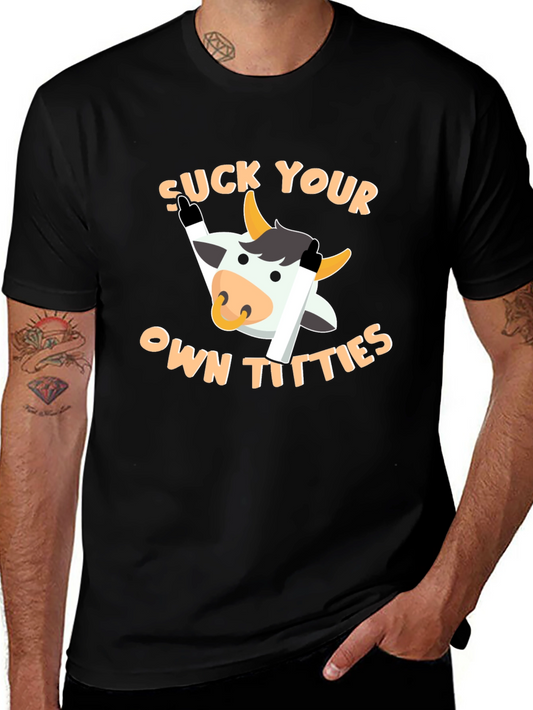 Funny Cow Graphic T-Shirt - Suck Your Own Titties