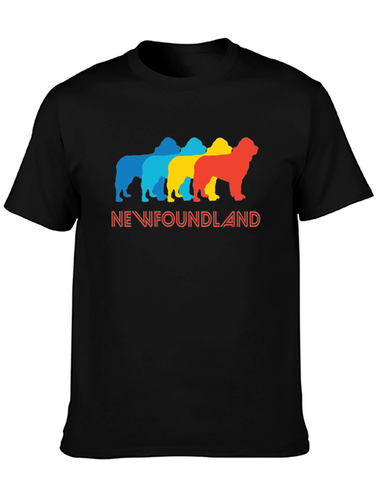 Newfoundland Dog T-Shirt - Colorful Pet Silhouette