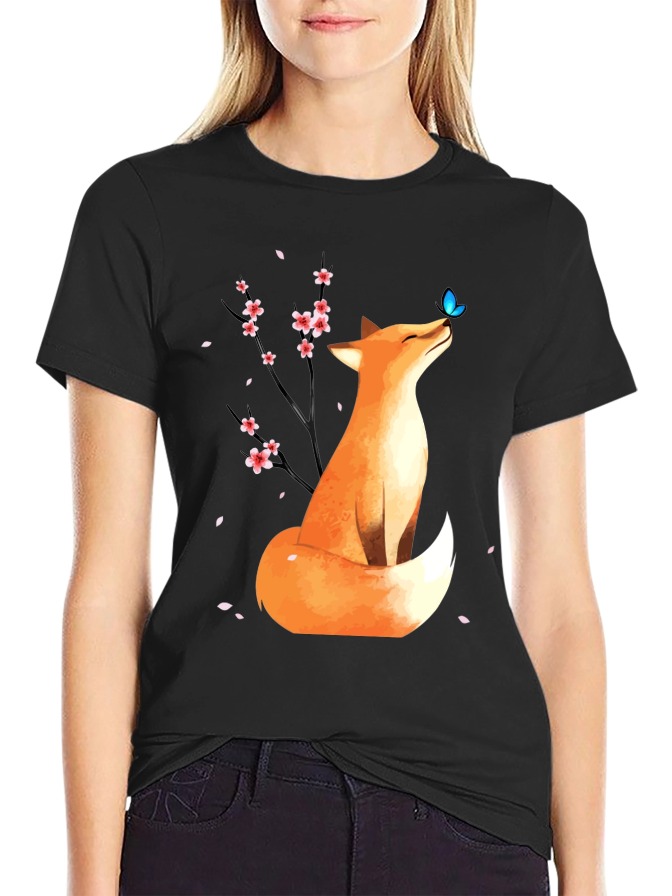 Fox and Butterfly Graphic Tee