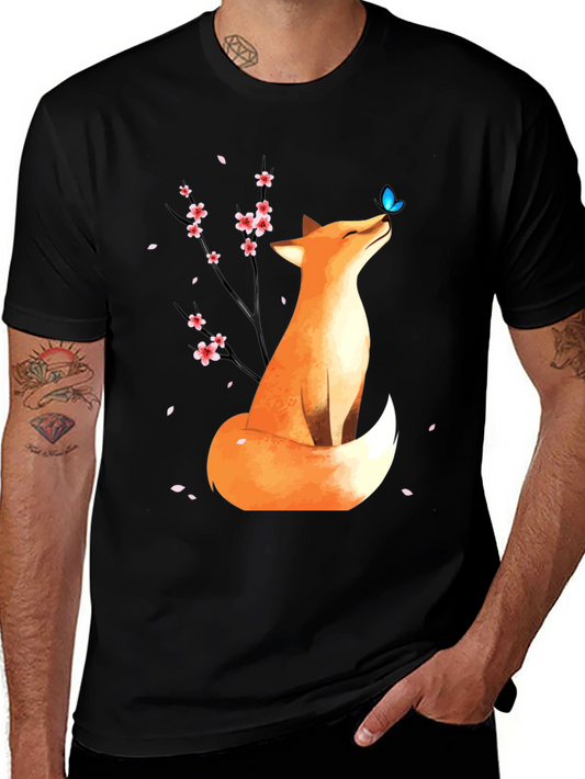 Fox and Butterfly Graphic Tee