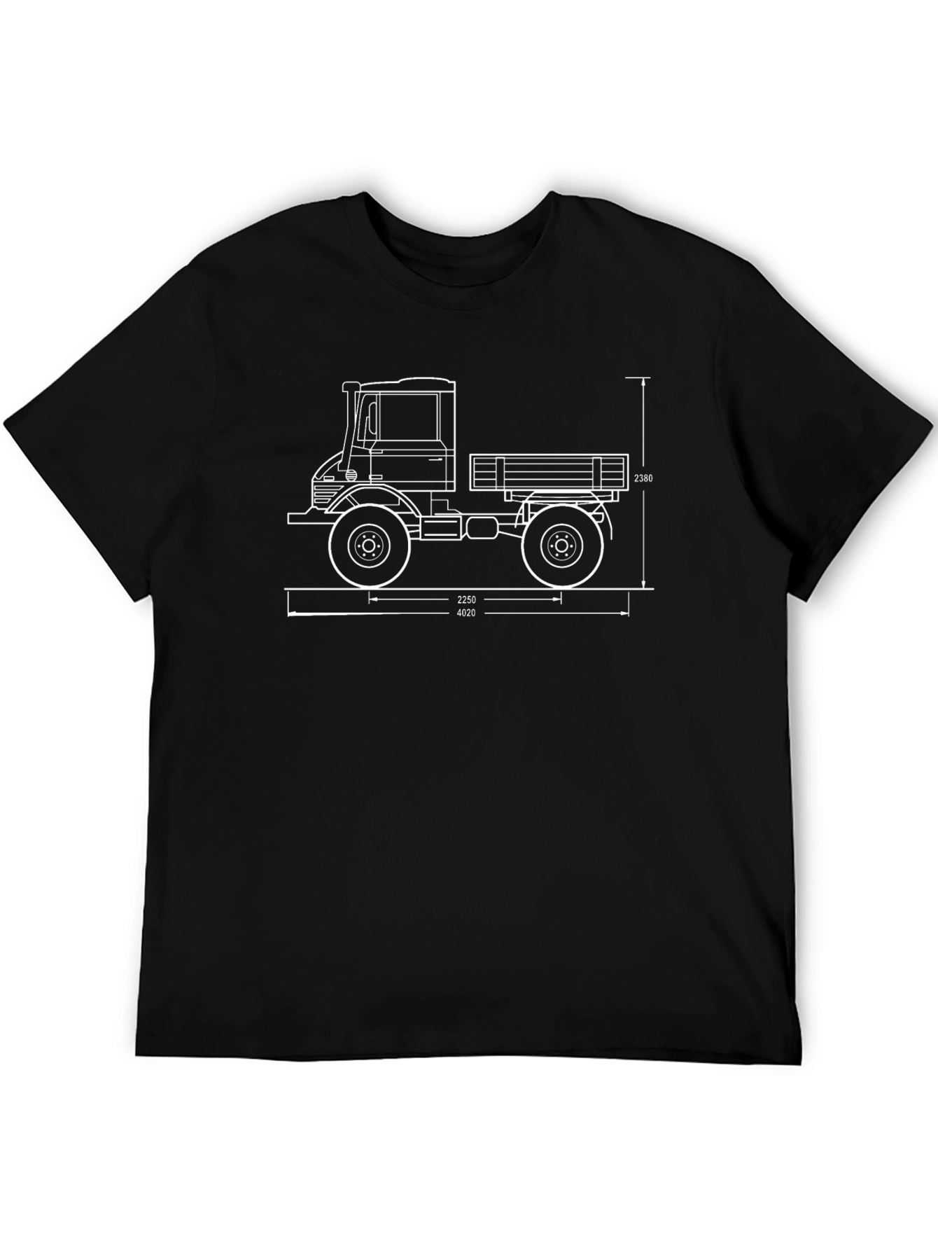 Truck Blueprint Graphic Tee - Cool Vehicle Design