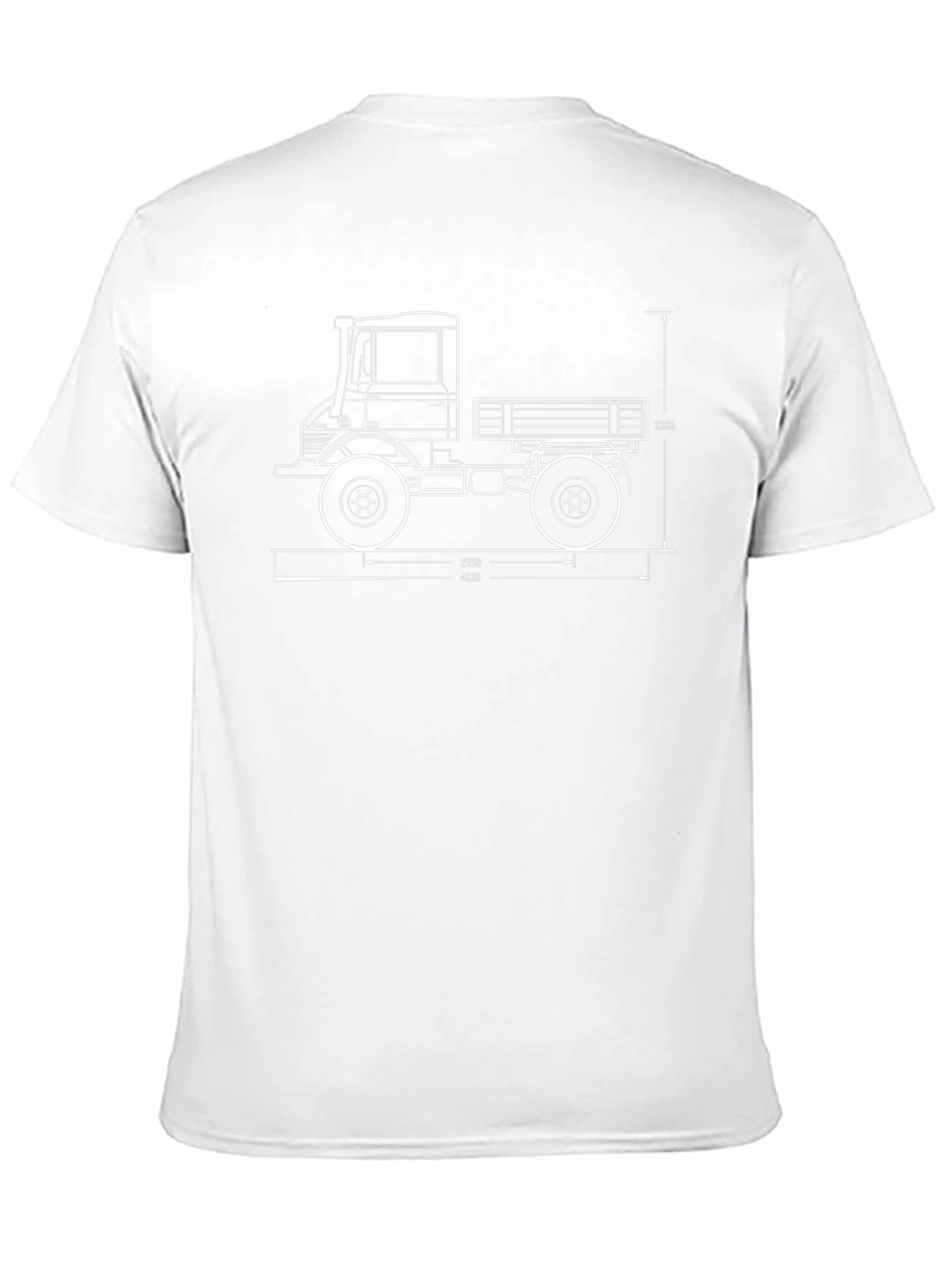 Truck Blueprint Graphic Tee - Cool Vehicle Design