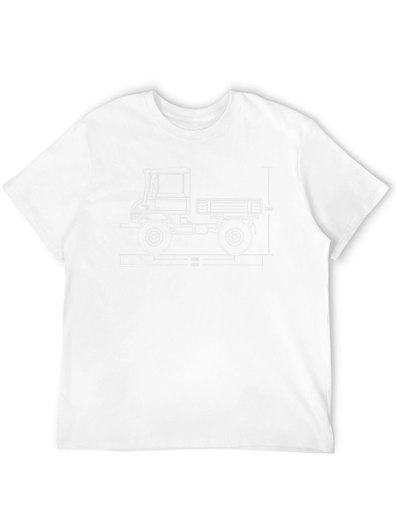 Truck Blueprint Graphic Tee - Cool Vehicle Design