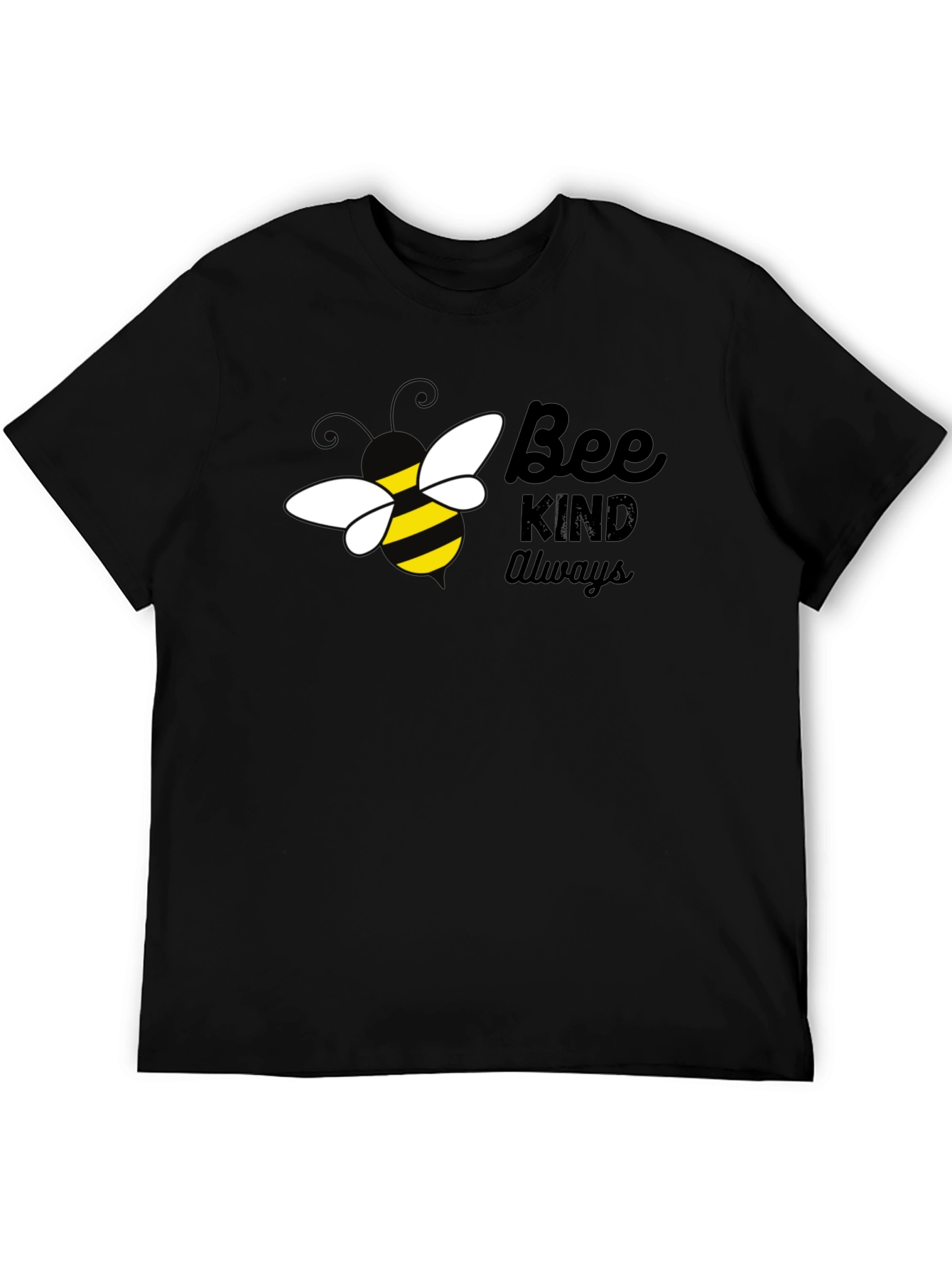 Bee Kind Always Graphic T-Shirt - Black Cotton Tee