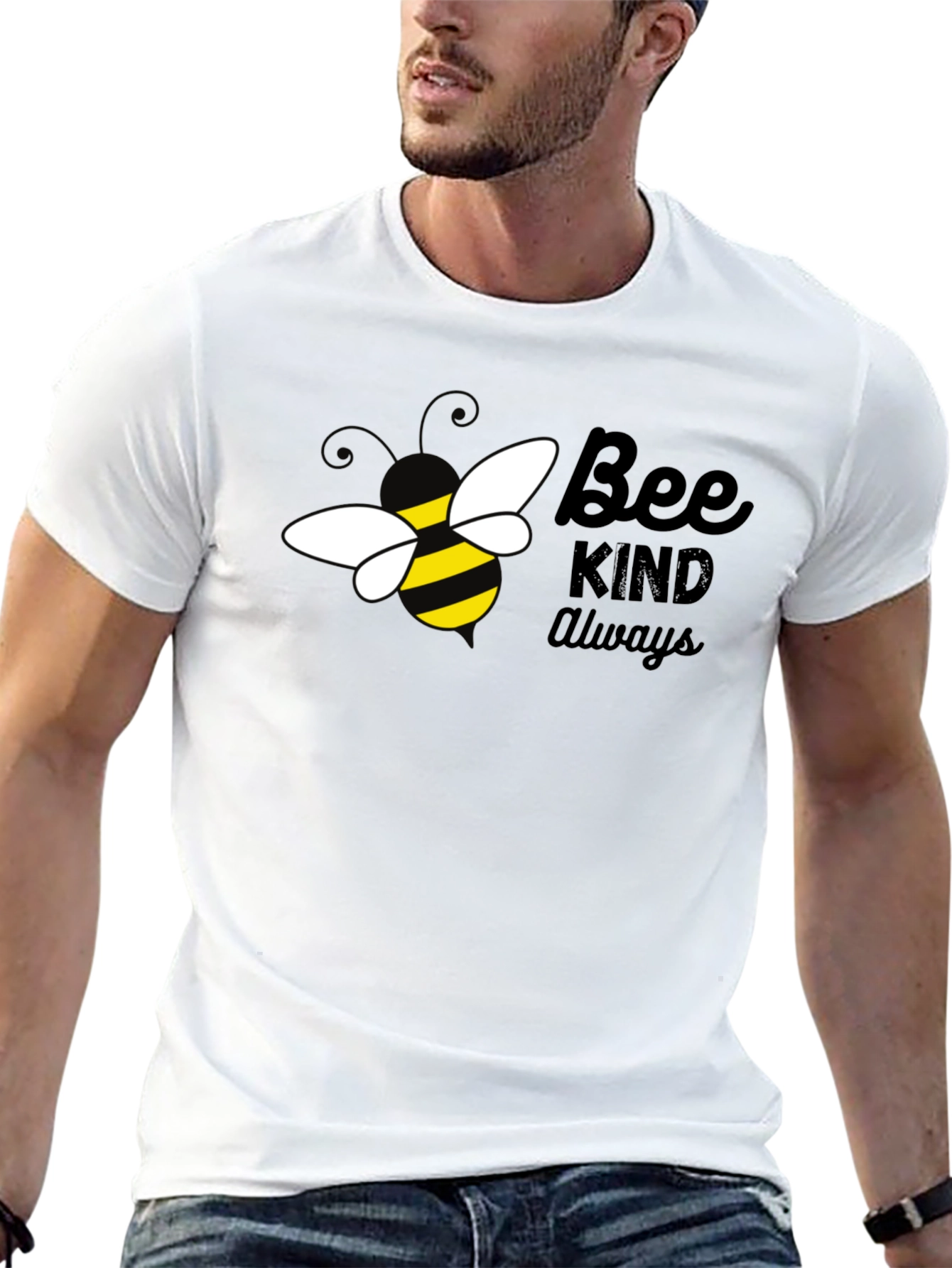 Bee Kind Always Graphic T-Shirt - Black Cotton Tee
