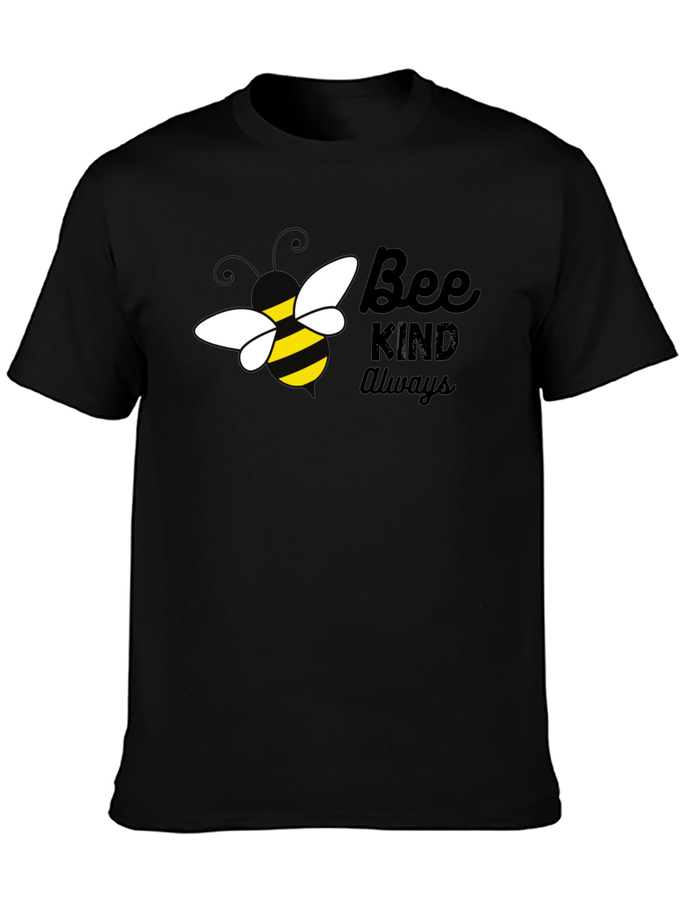 Bee Kind Always Graphic T-Shirt - Black Cotton Tee