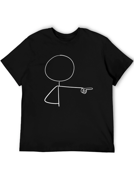 Funny Stick Figure Pointing T-Shirt - Novelty Tee