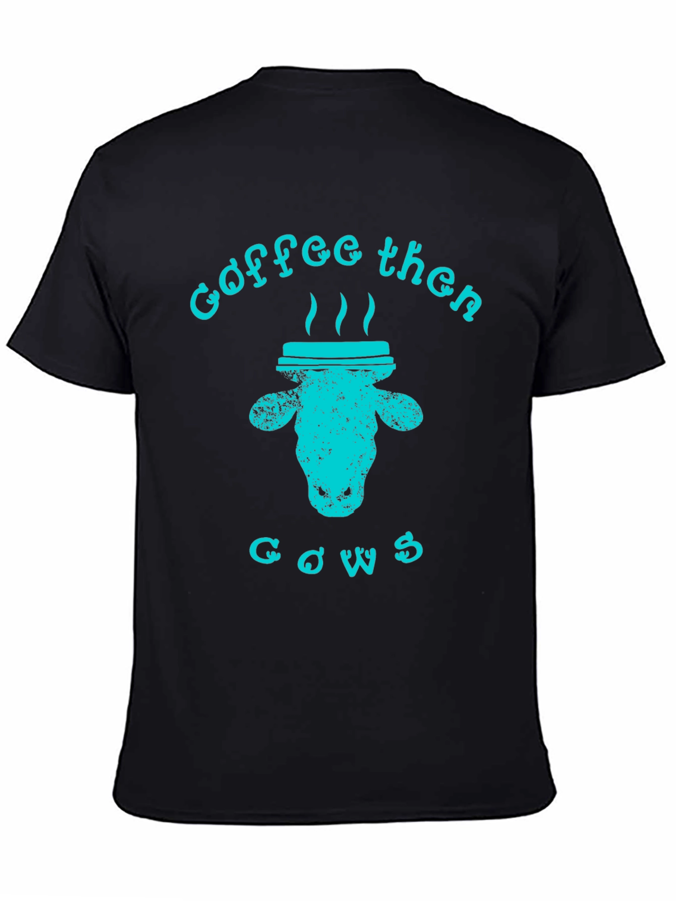 Coffee Then Cows Graphic Tee - Black Unisex T-Shirt