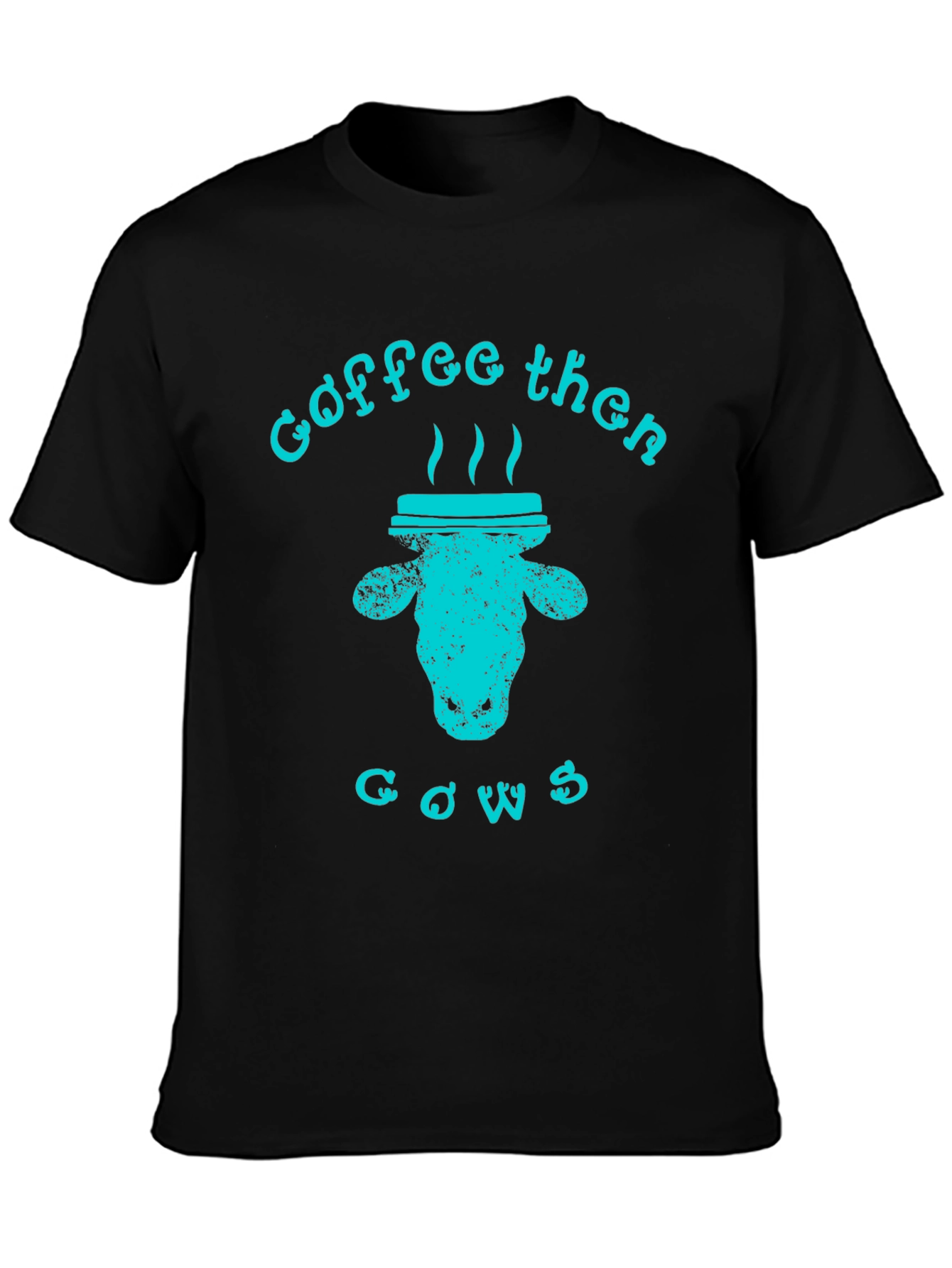 Coffee Then Cows Graphic Tee - Black Unisex T-Shirt