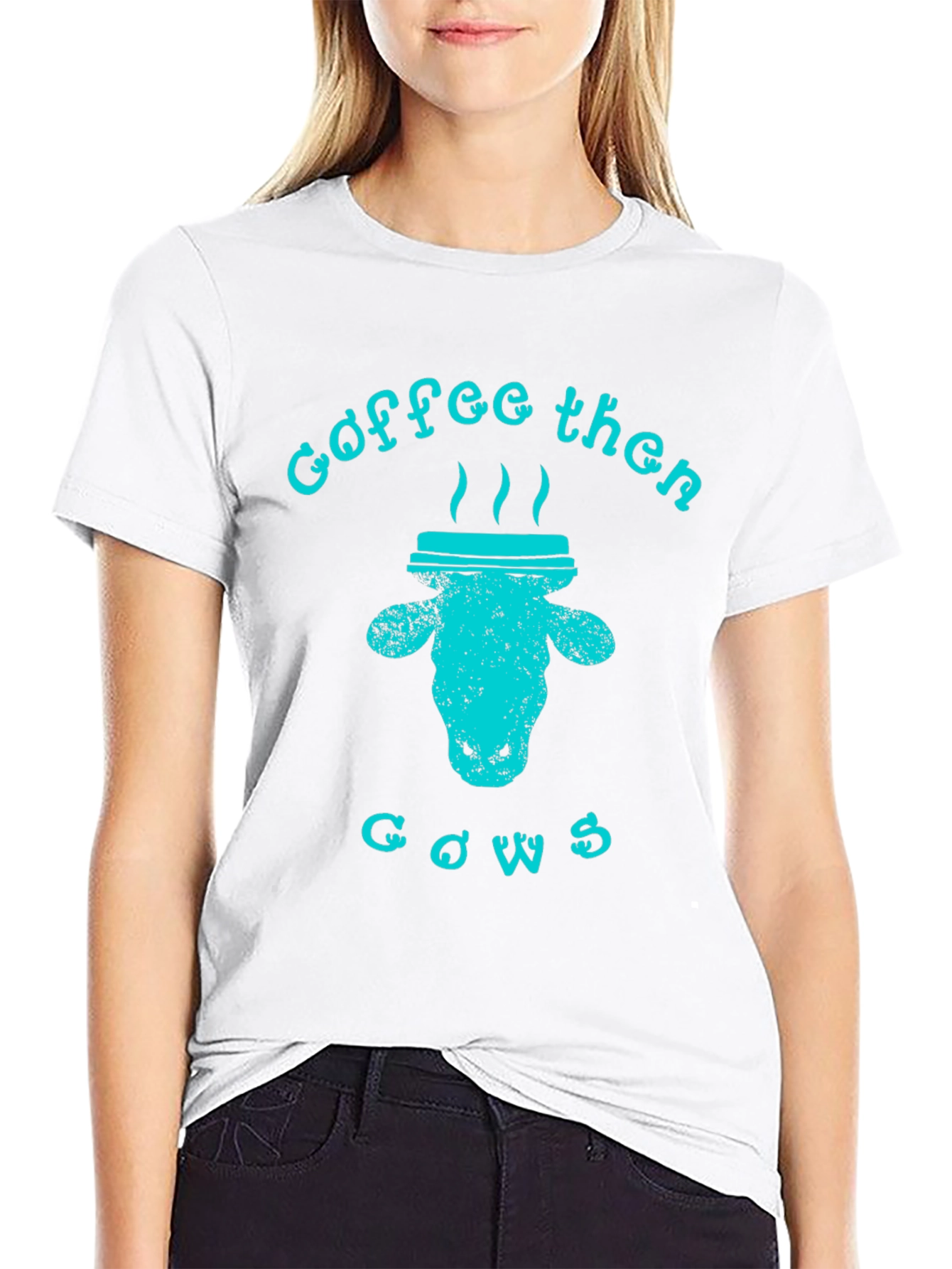 Coffee Then Cows Graphic Tee - Black Unisex T-Shirt
