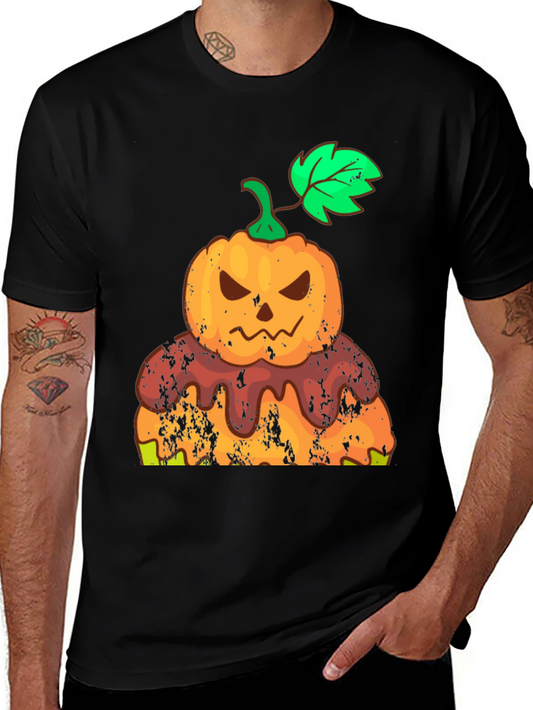 Halloween Pumpkin Cake Black T-Shirt