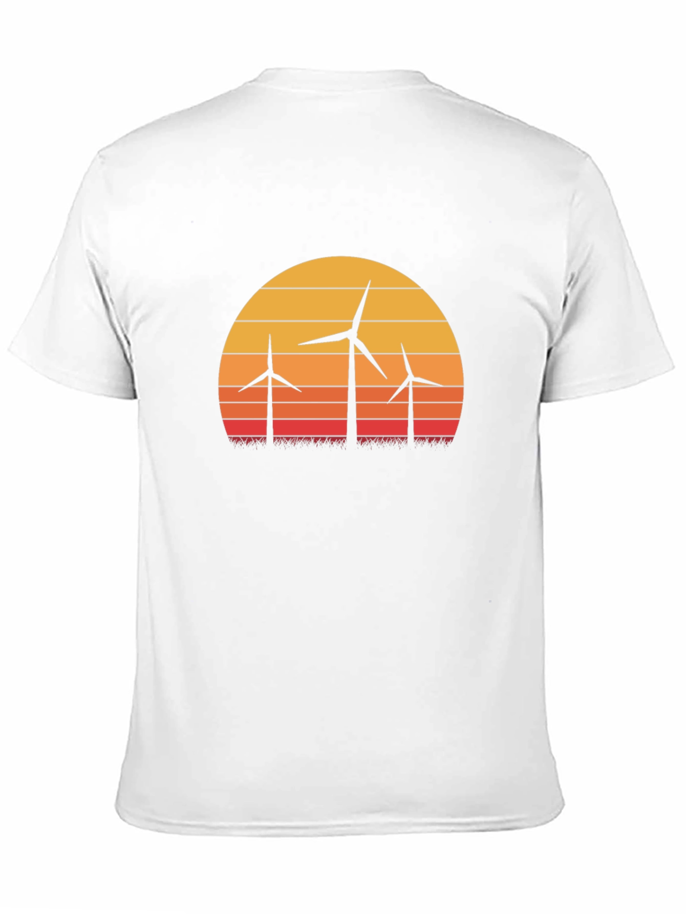 Wind Turbine Sunset Graphic Tee - Eco Friendly Design