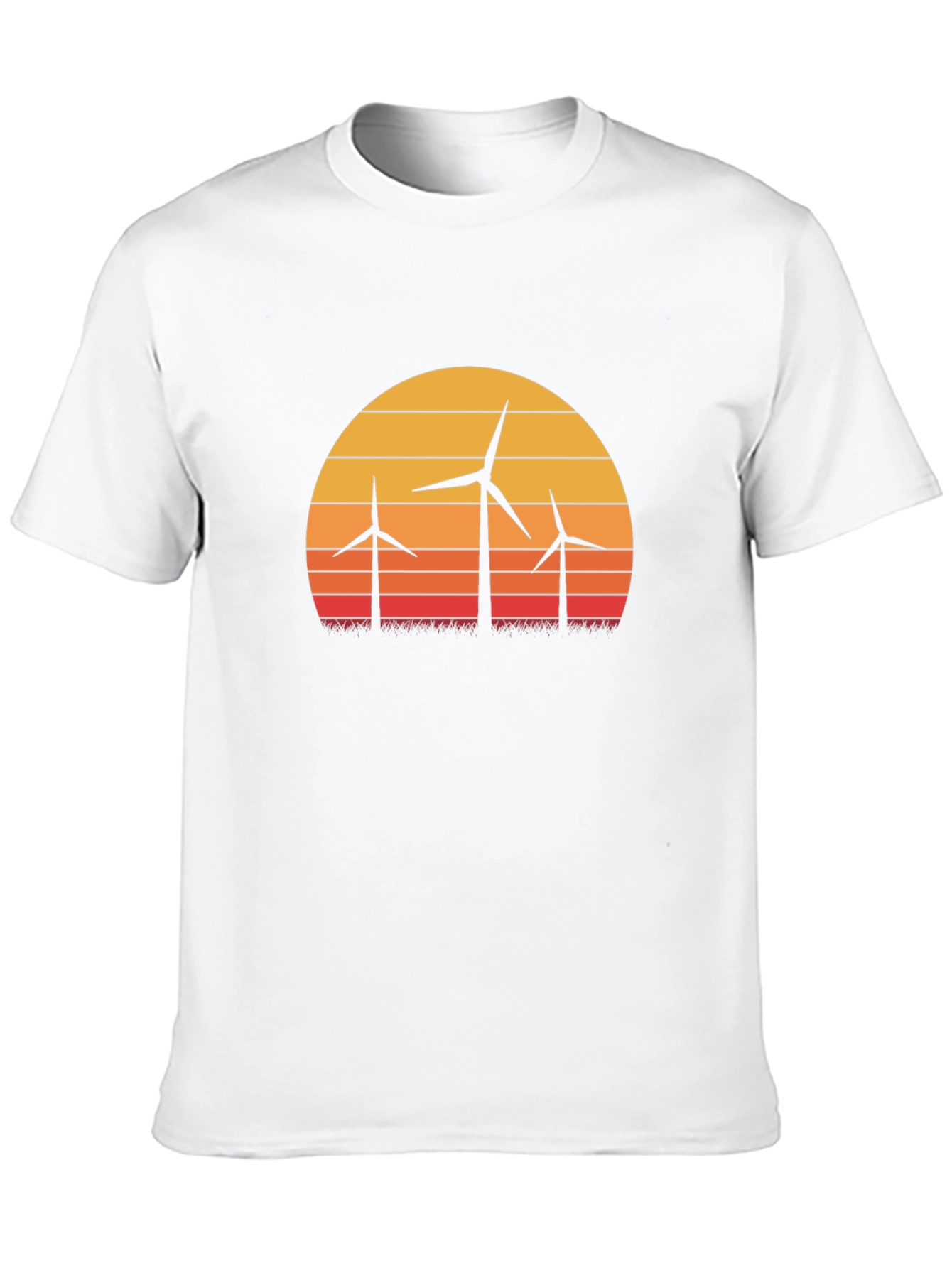 Wind Turbine Sunset Graphic Tee - Eco Friendly Design