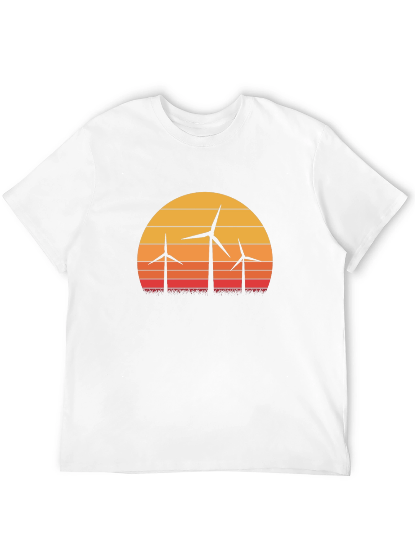 Wind Turbine Sunset Graphic Tee - Eco Friendly Design