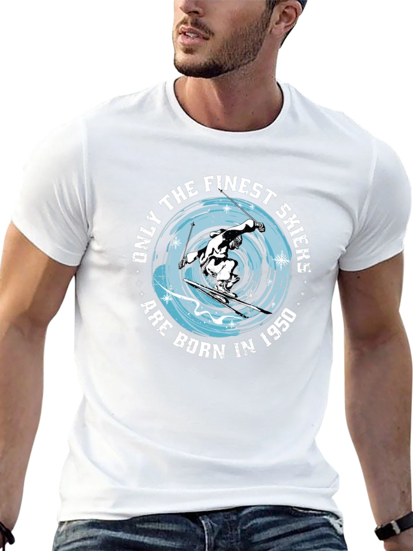 Finest Skiers Born in 1950 Black T-Shirt