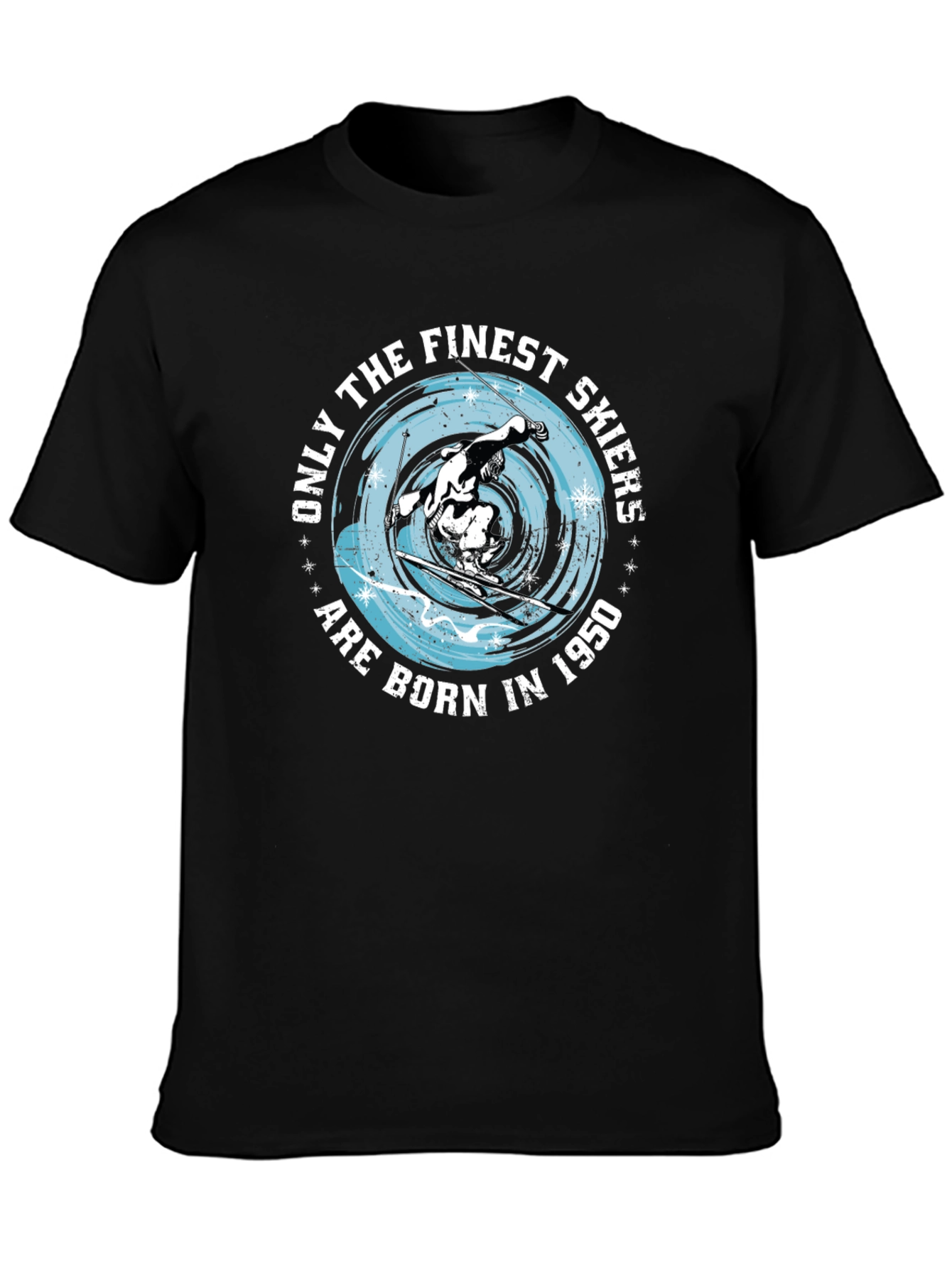 Finest Skiers Born in 1950 Black T-Shirt