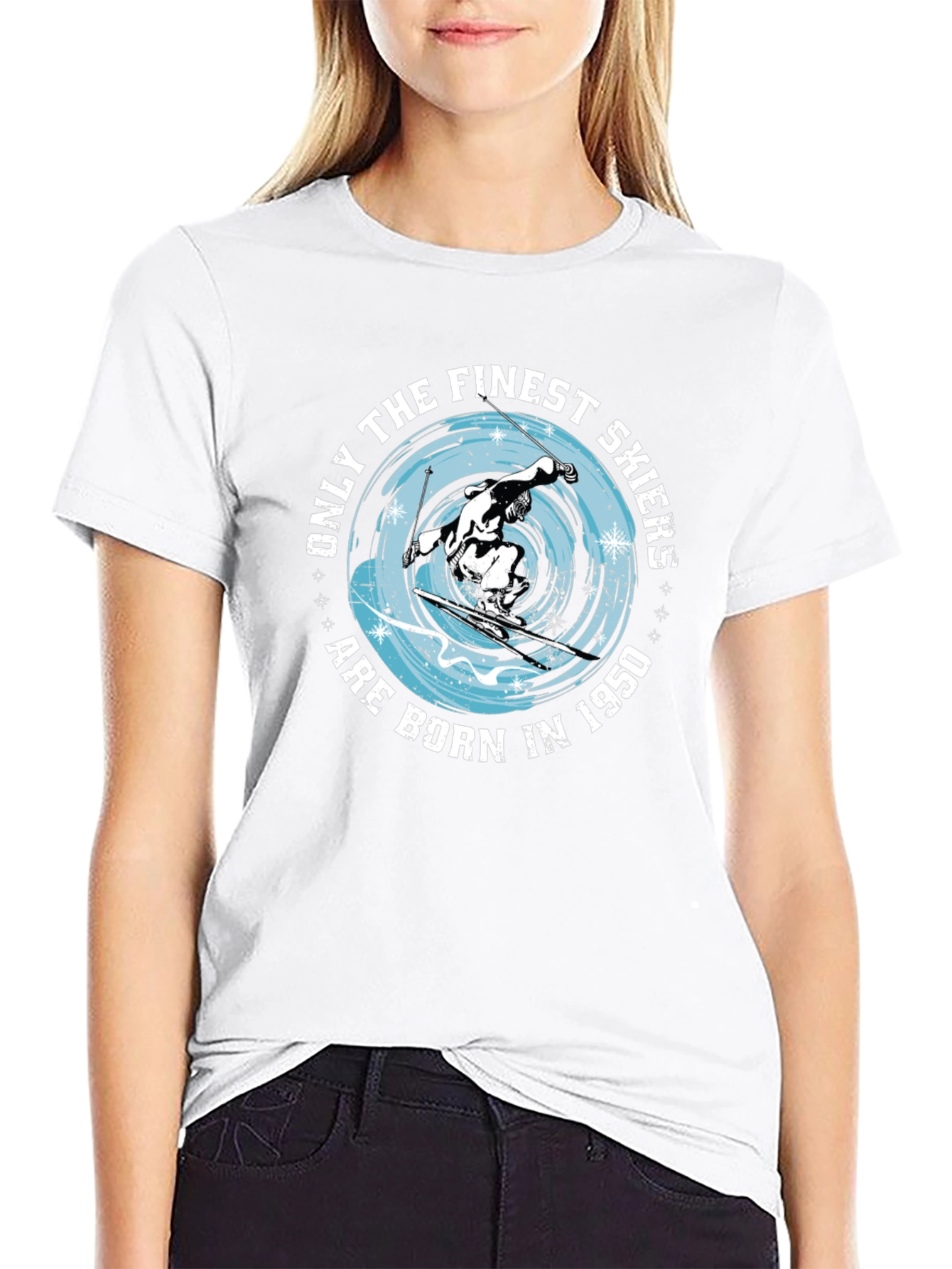Finest Skiers Born in 1950 Black T-Shirt
