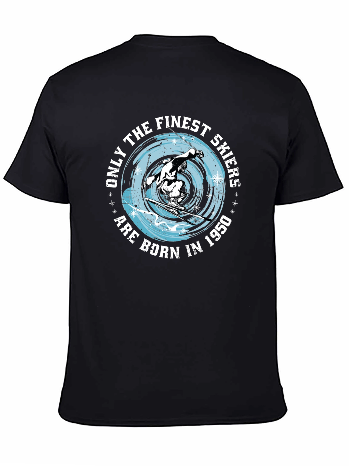 Finest Skiers Born in 1950 Black T-Shirt
