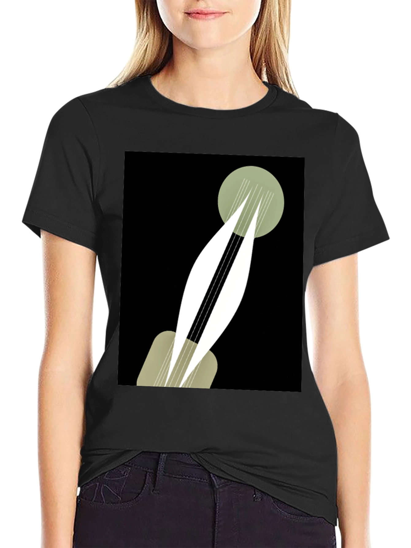 Abstract Geometric Guitar T-Shirt - Modern Art Design