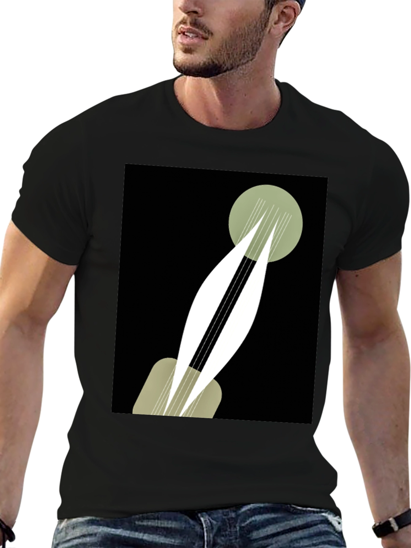 Abstract Geometric Guitar T-Shirt - Modern Art Design