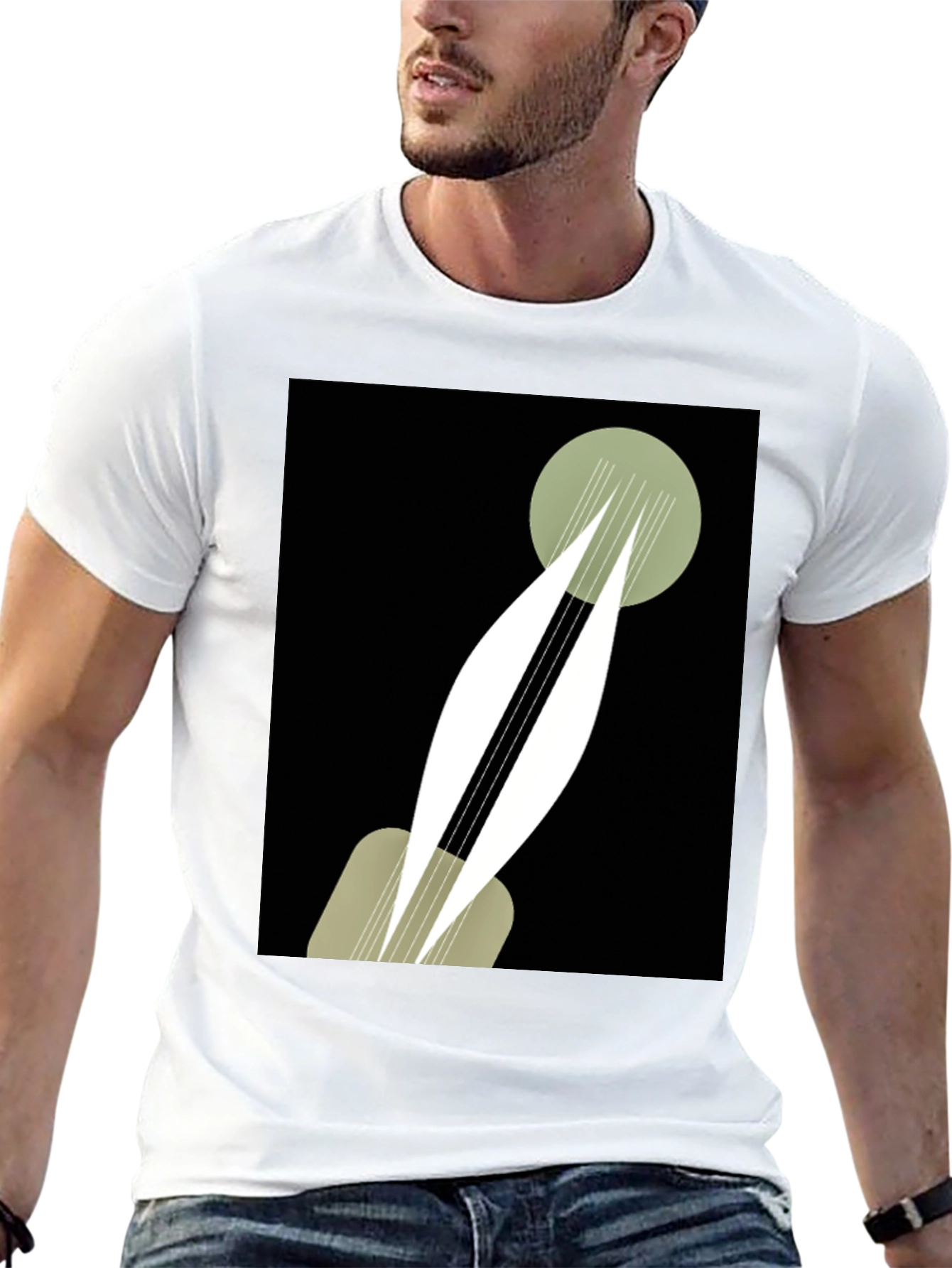 Abstract Geometric Guitar T-Shirt - Modern Art Design