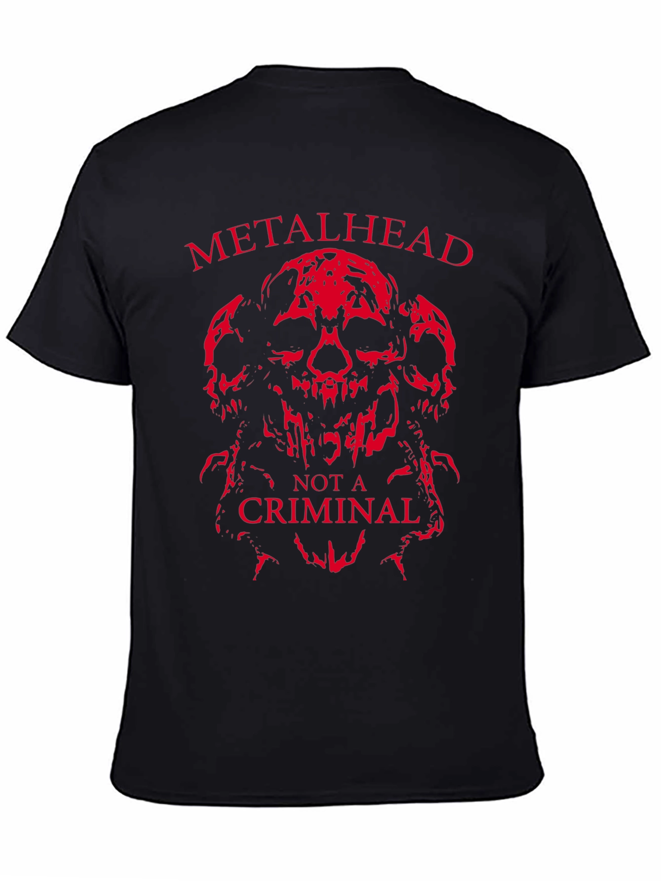 Metalhead Not a Criminal T-Shirt - Skull Design