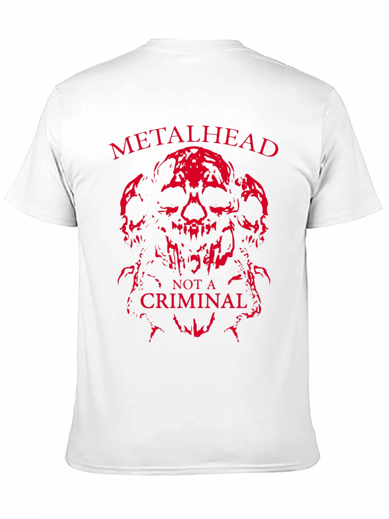 Metalhead Not a Criminal T-Shirt - Skull Design