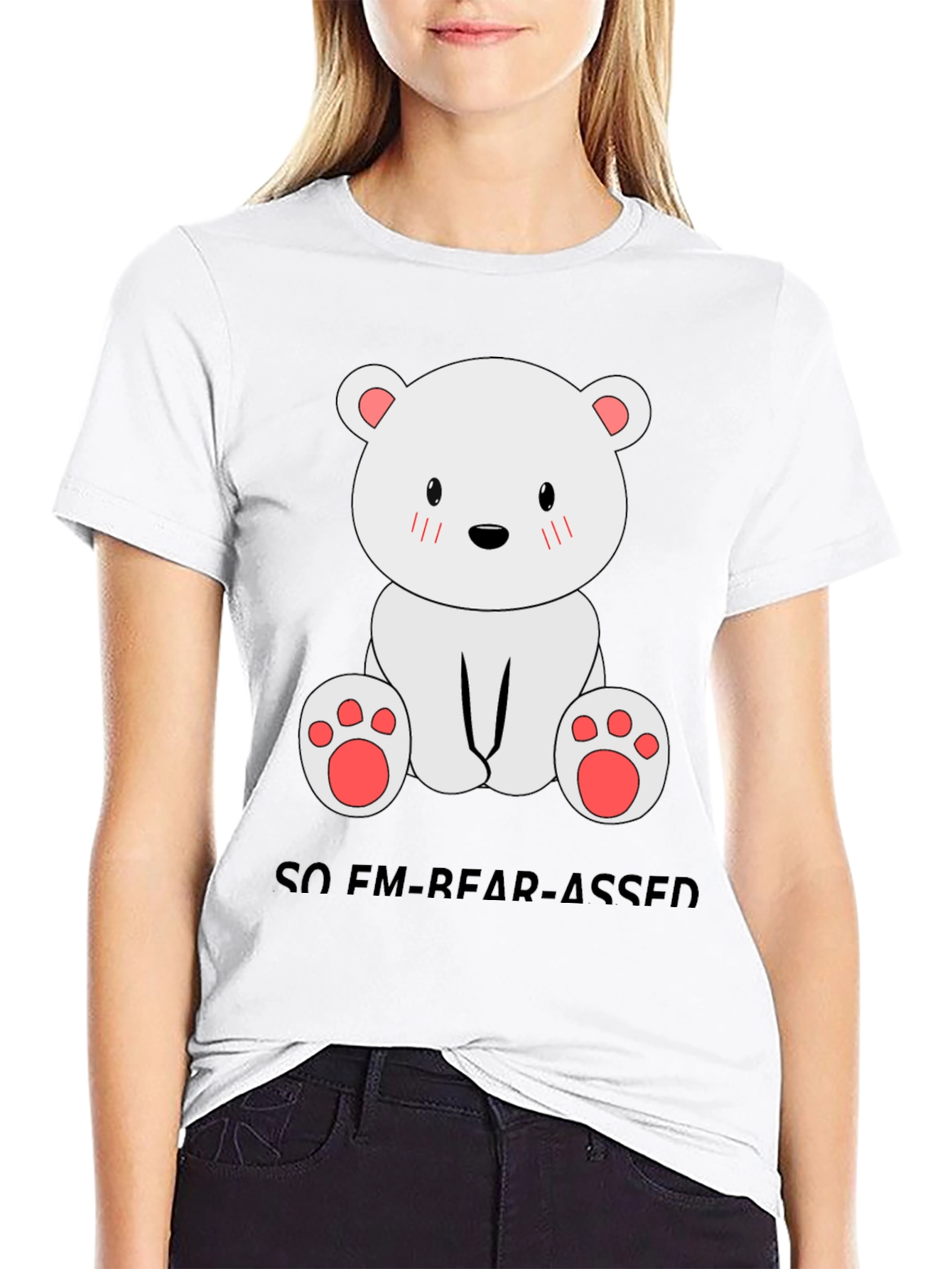 Funny Bear Pun T-Shirt - So Em-bear-assed!