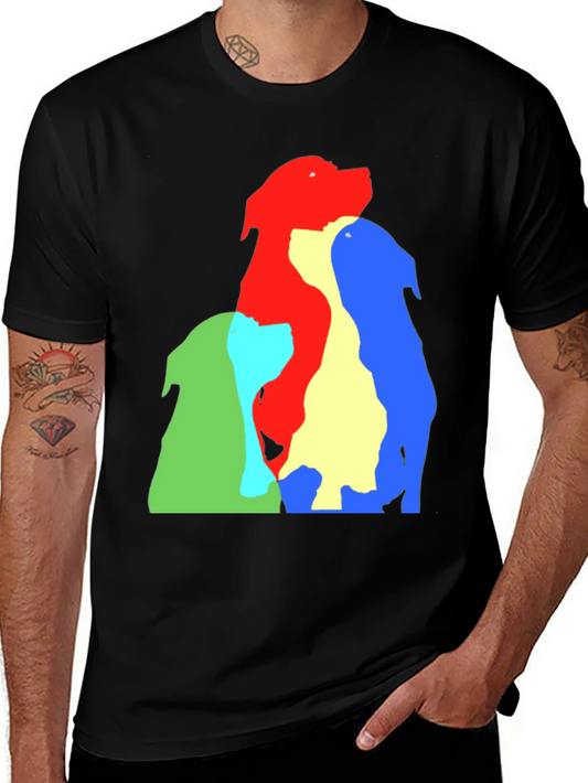 Colorful Dog Silhouette Graphic T-Shirt