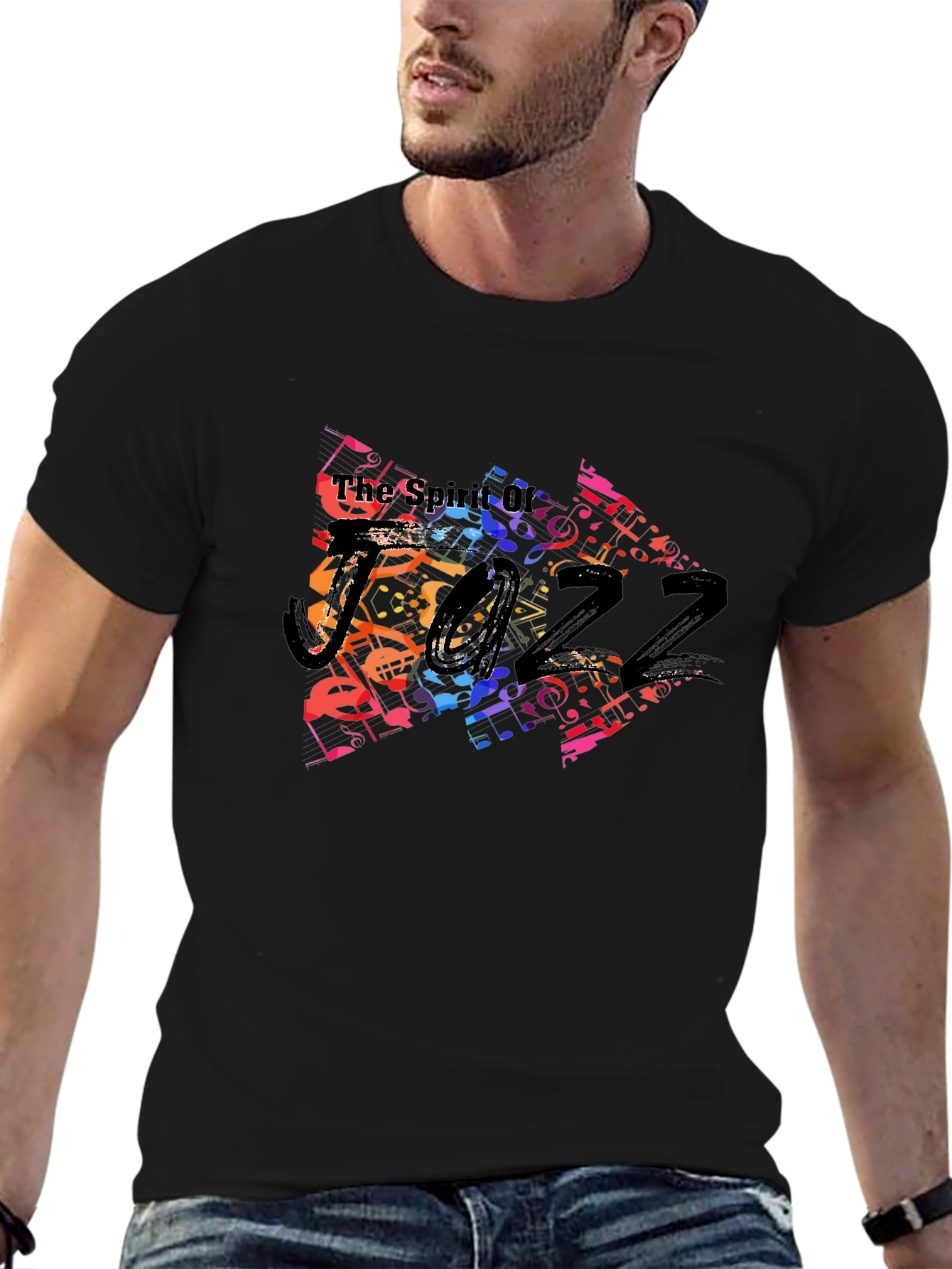 Spirit of Jazz Music Note Graphic T-Shirt
