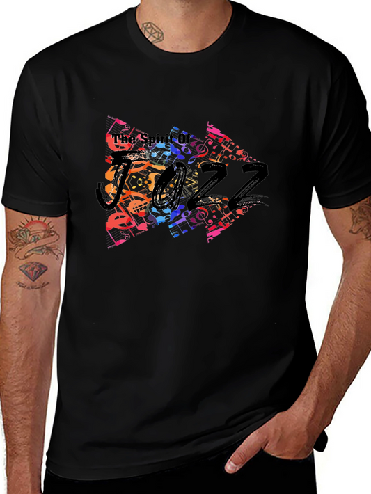 Spirit of Jazz Music Note Graphic T-Shirt