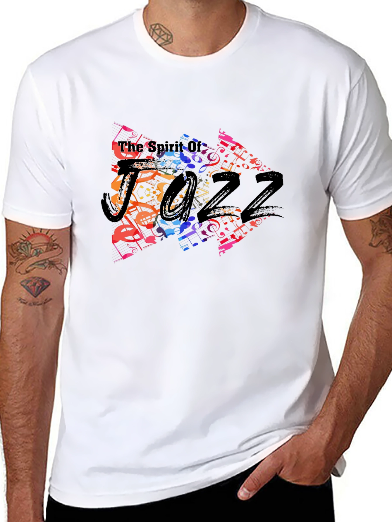 Spirit of Jazz Music Note Graphic T-Shirt
