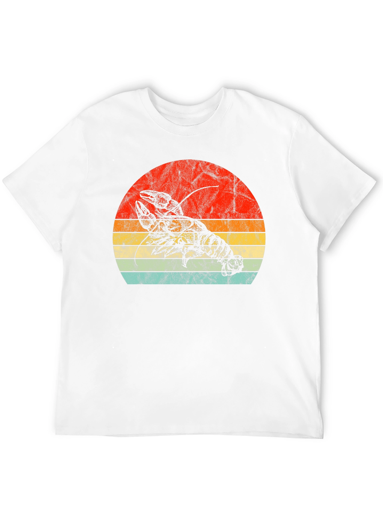 Retro Lobster Sunset Graphic Tee - Black