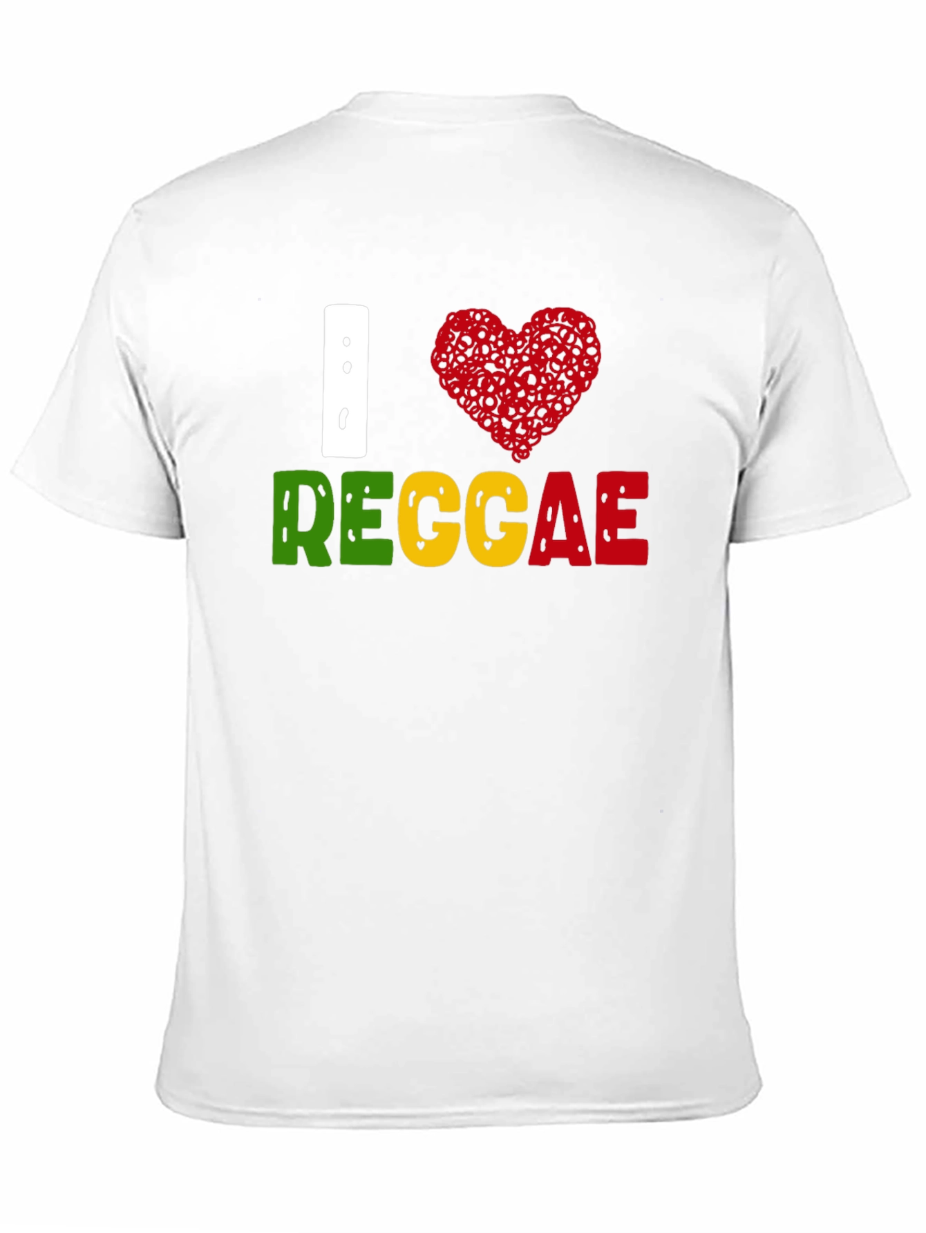 I Love Reggae T-Shirt Black Cotton