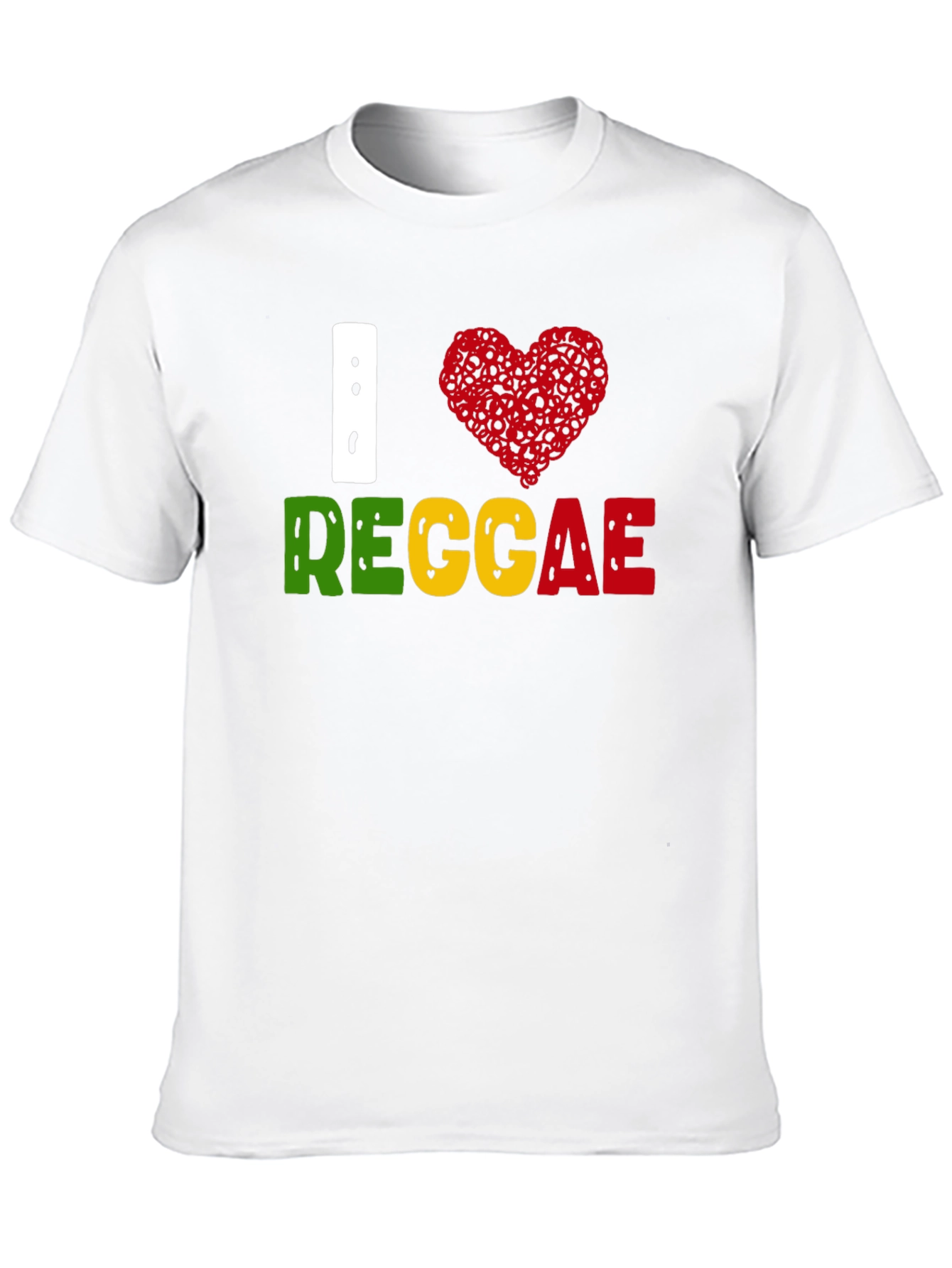 I Love Reggae T-Shirt Black Cotton