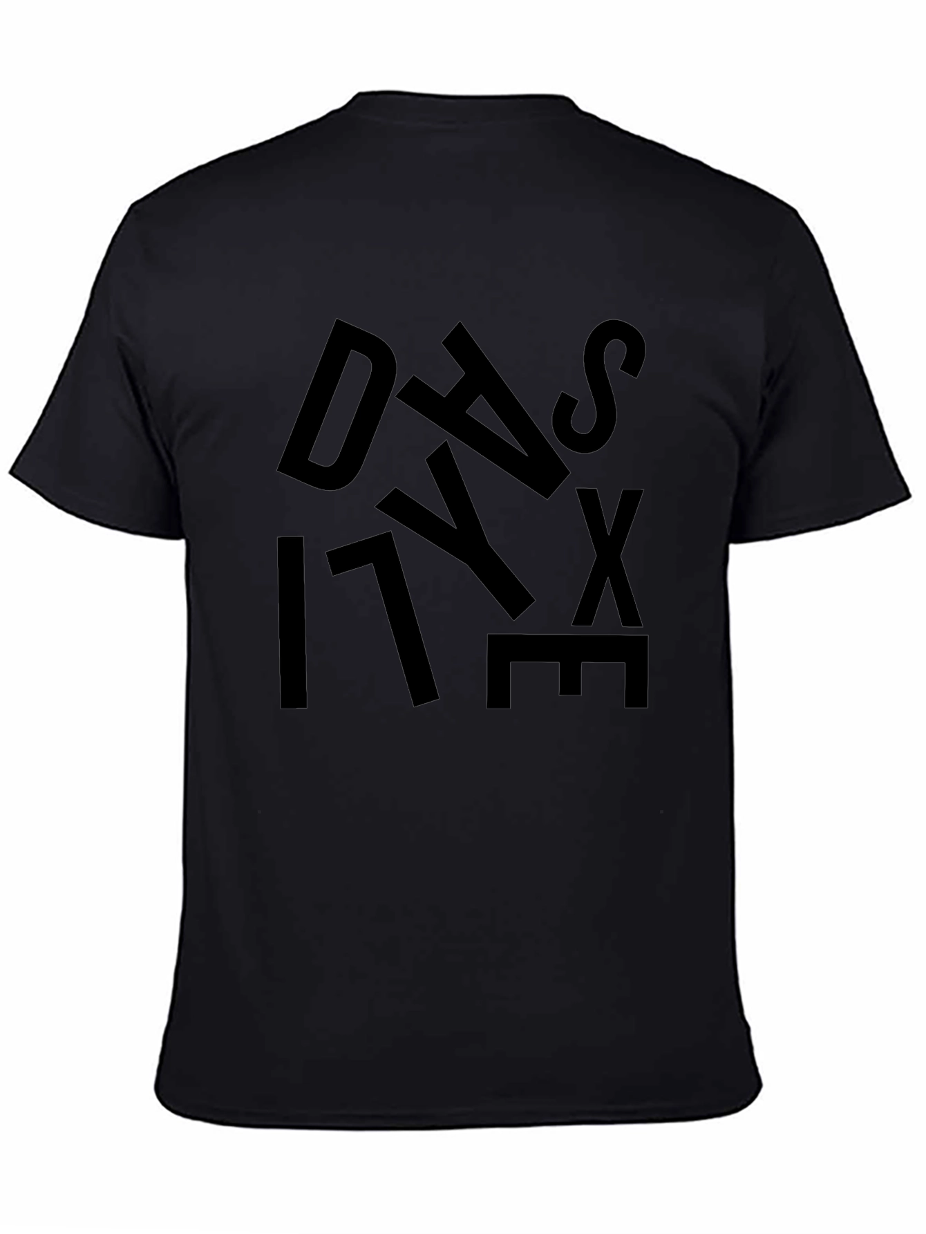 Abstract Letter Graphic Black T-Shirt