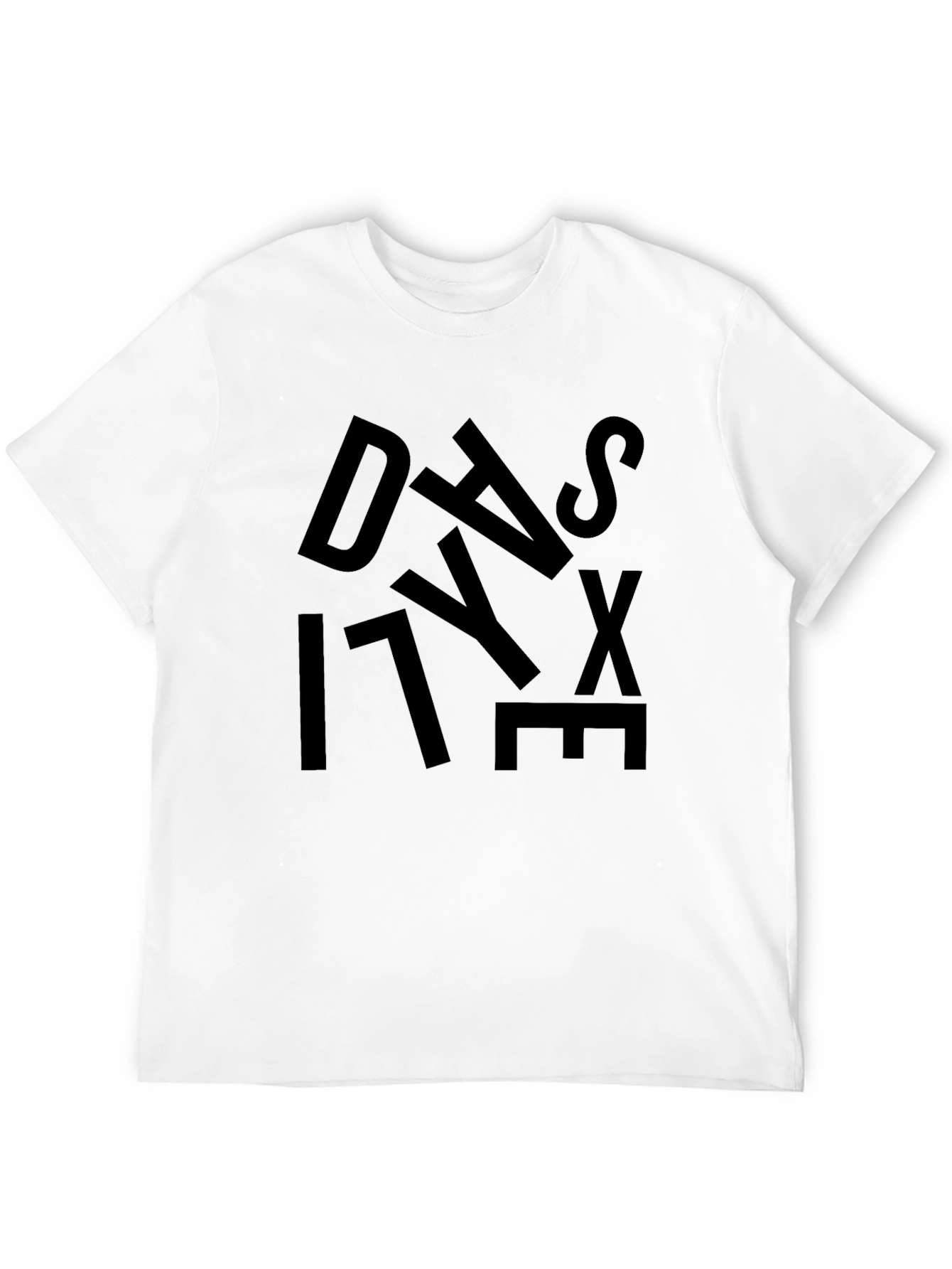 Abstract Letter Graphic Black T-Shirt