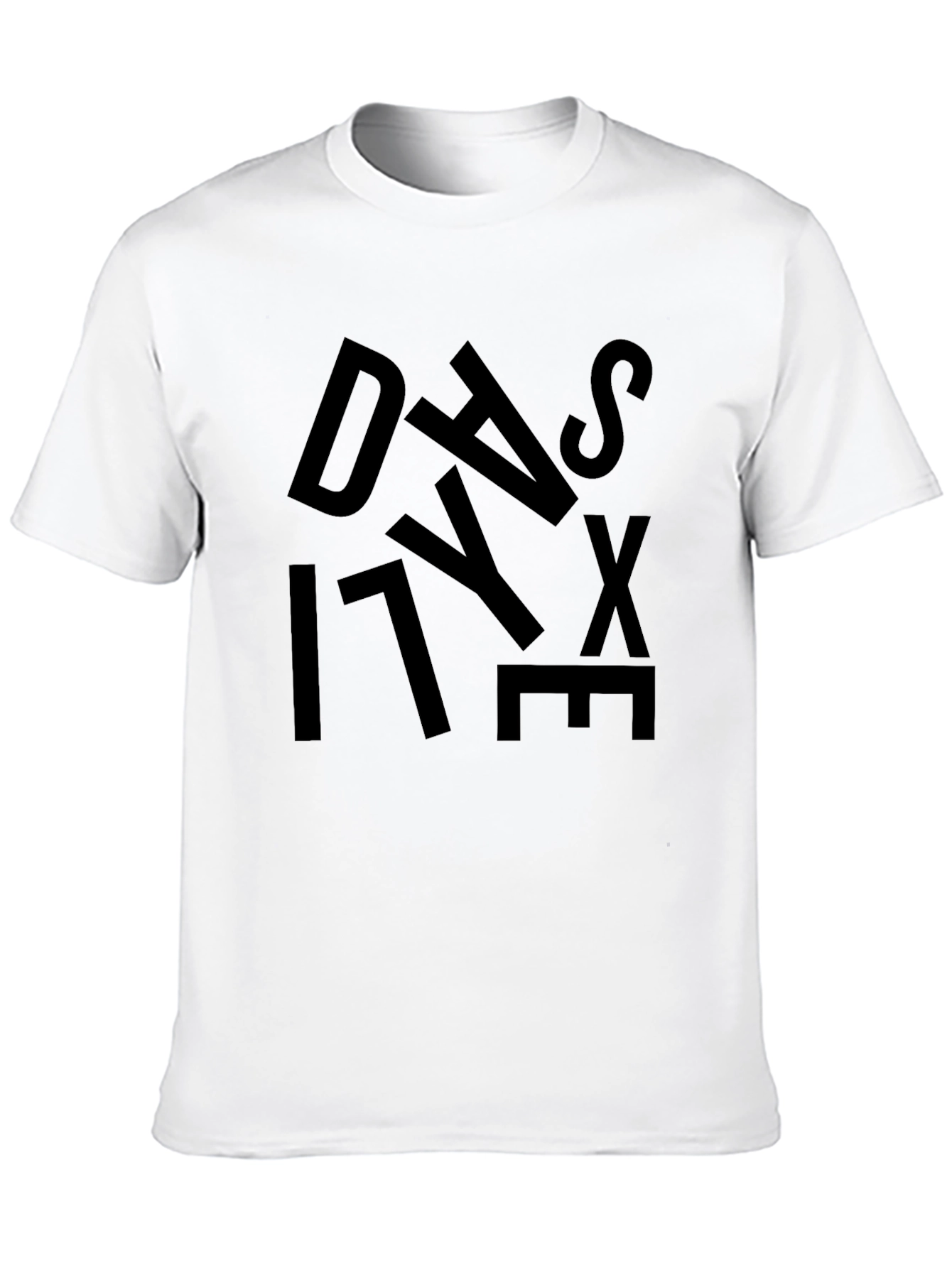 Abstract Letter Graphic Black T-Shirt