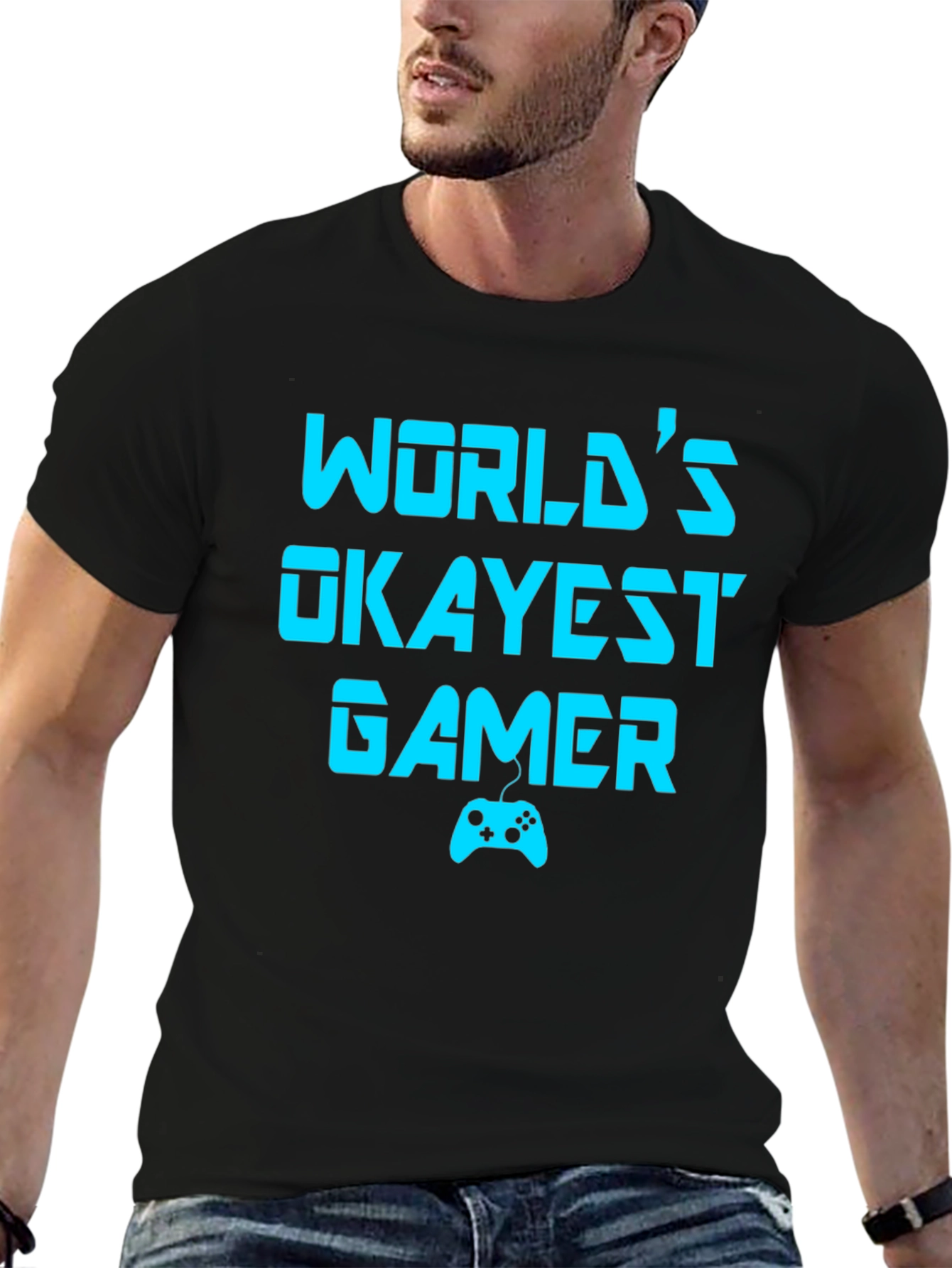 Worlds Okayest Gamer T-Shirt - Funny Gaming Tee