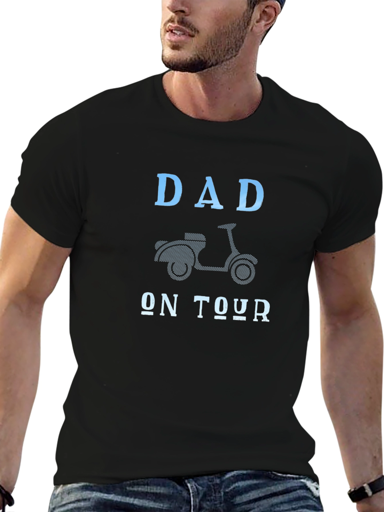 Dad on Tour Graphic Tee - Black Cotton T-Shirt