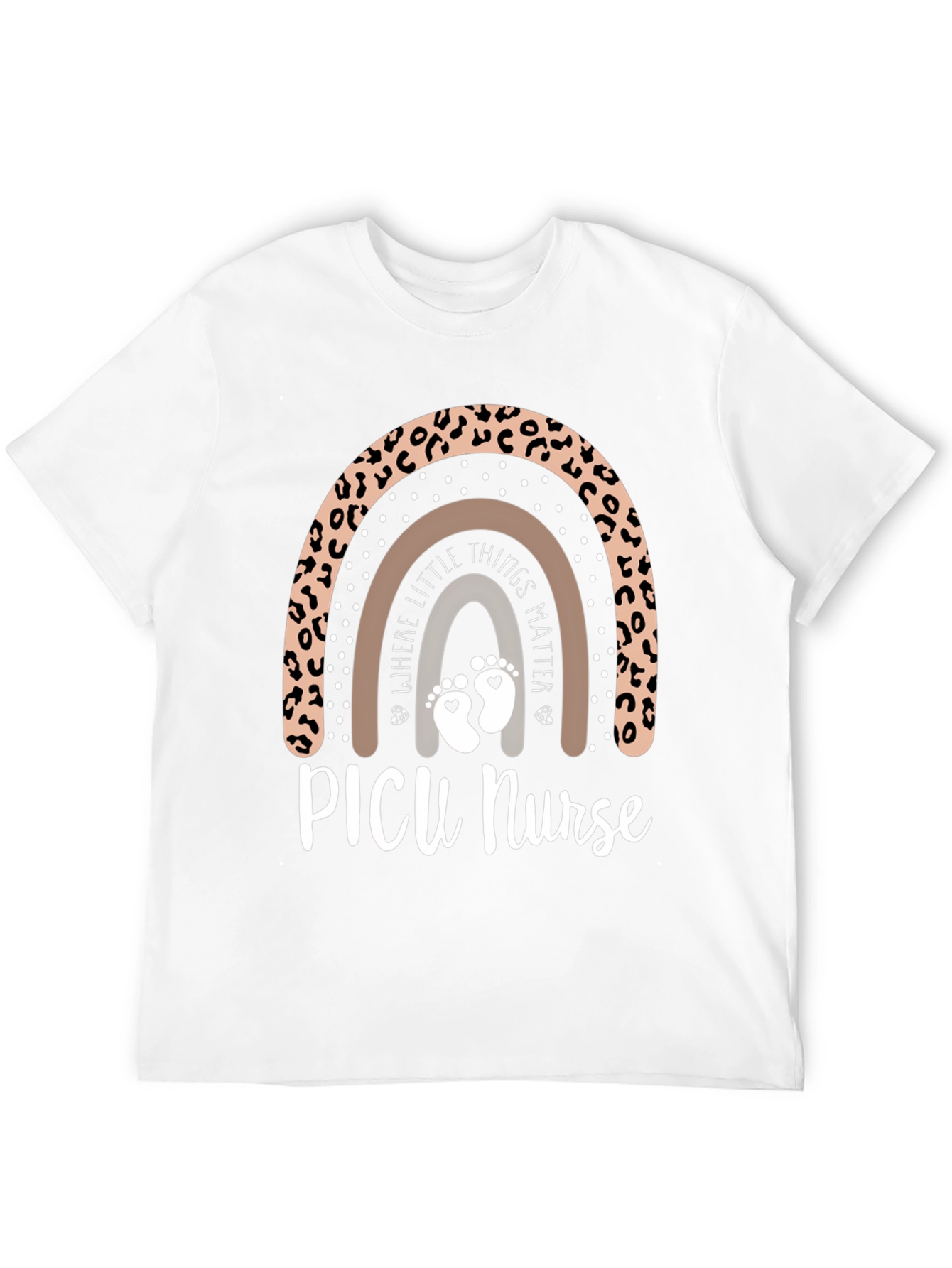 PICU Nurse Leopard Rainbow T-Shirt